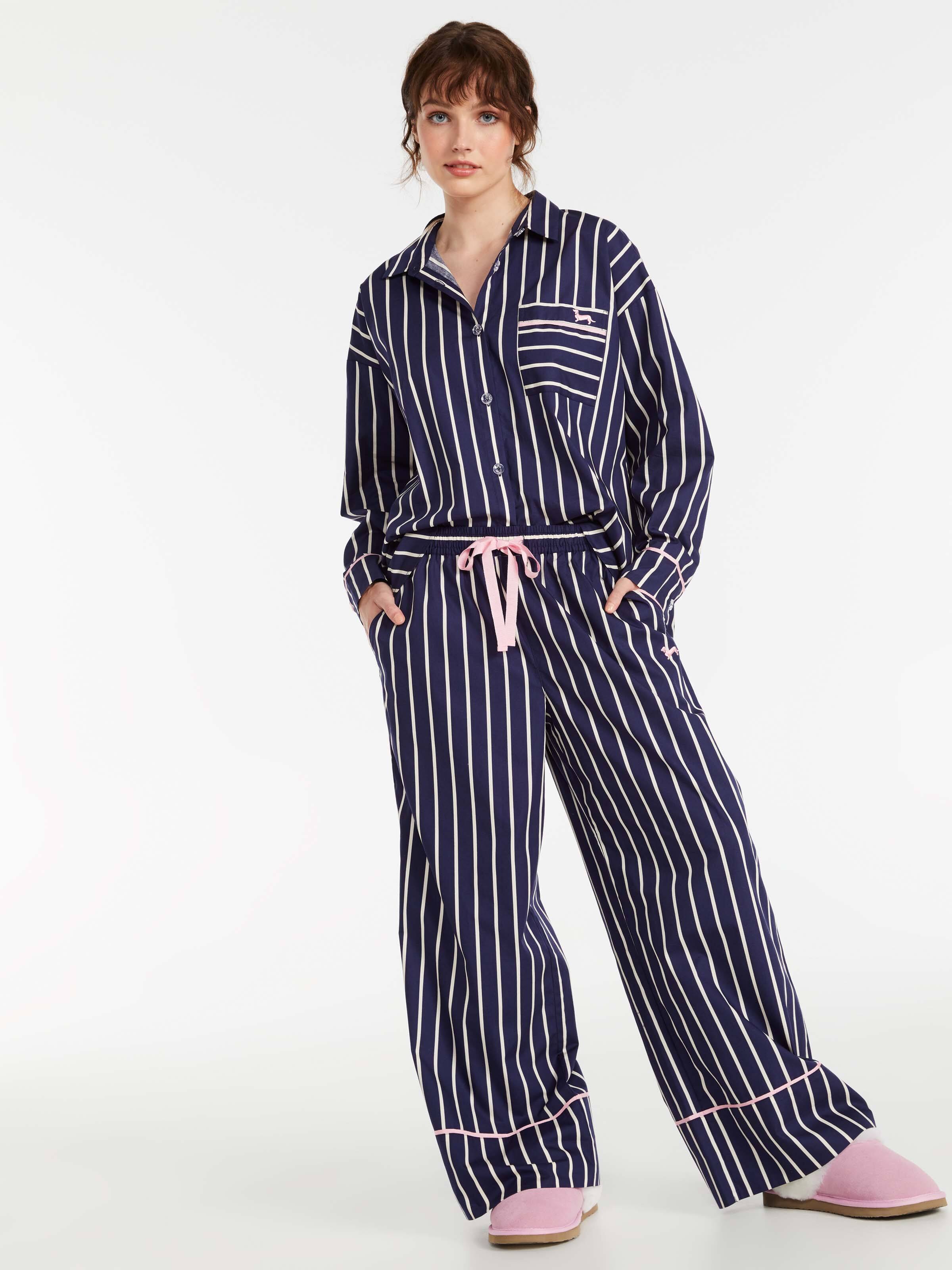 Navy Stripe Wide Leg Pj Pant
