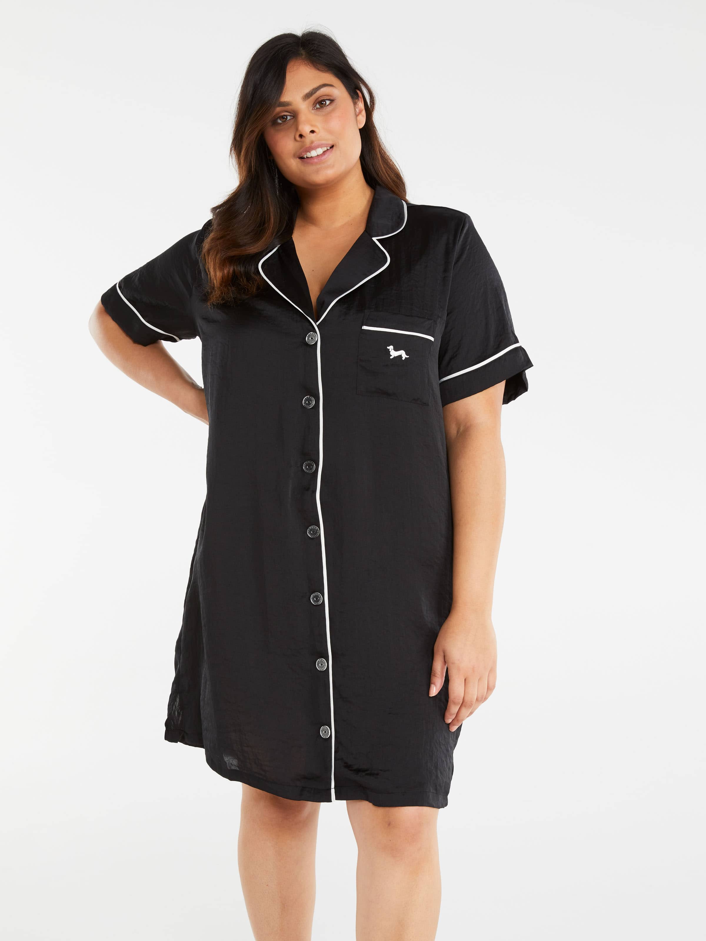 black satin nightshirt