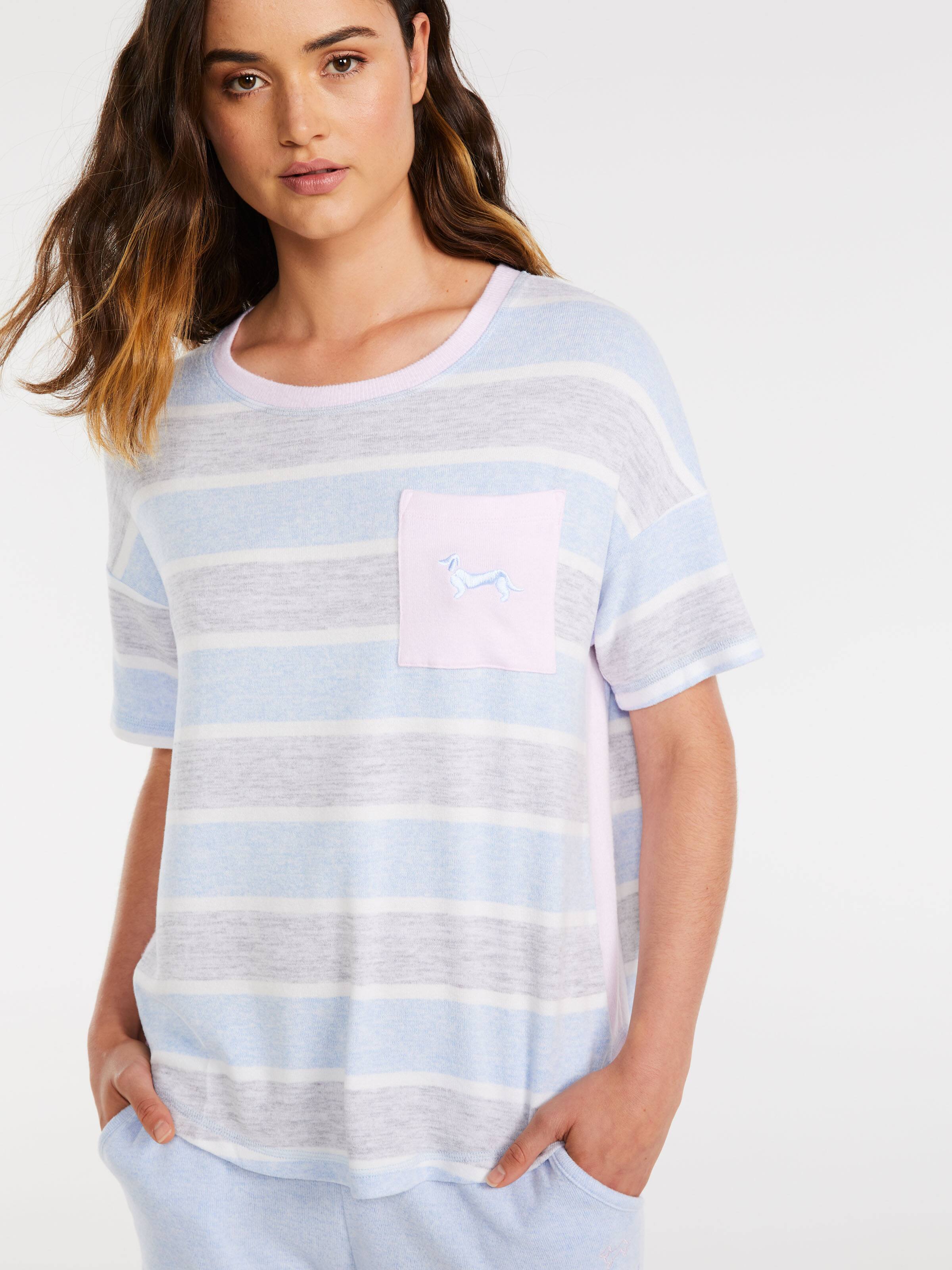 Stripe Fuzzy Tee