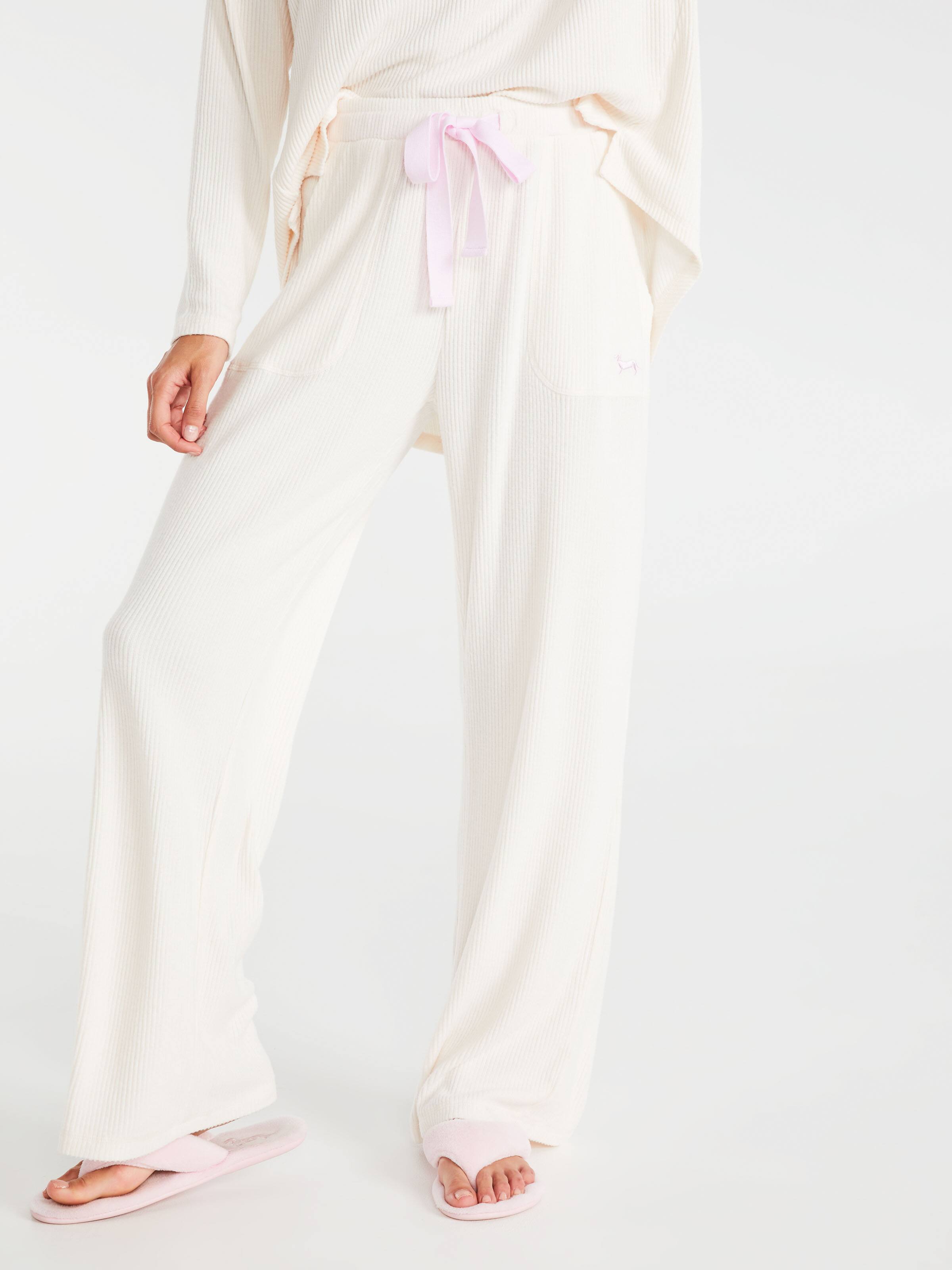 Brushed Rib Wide Leg Pj Pant