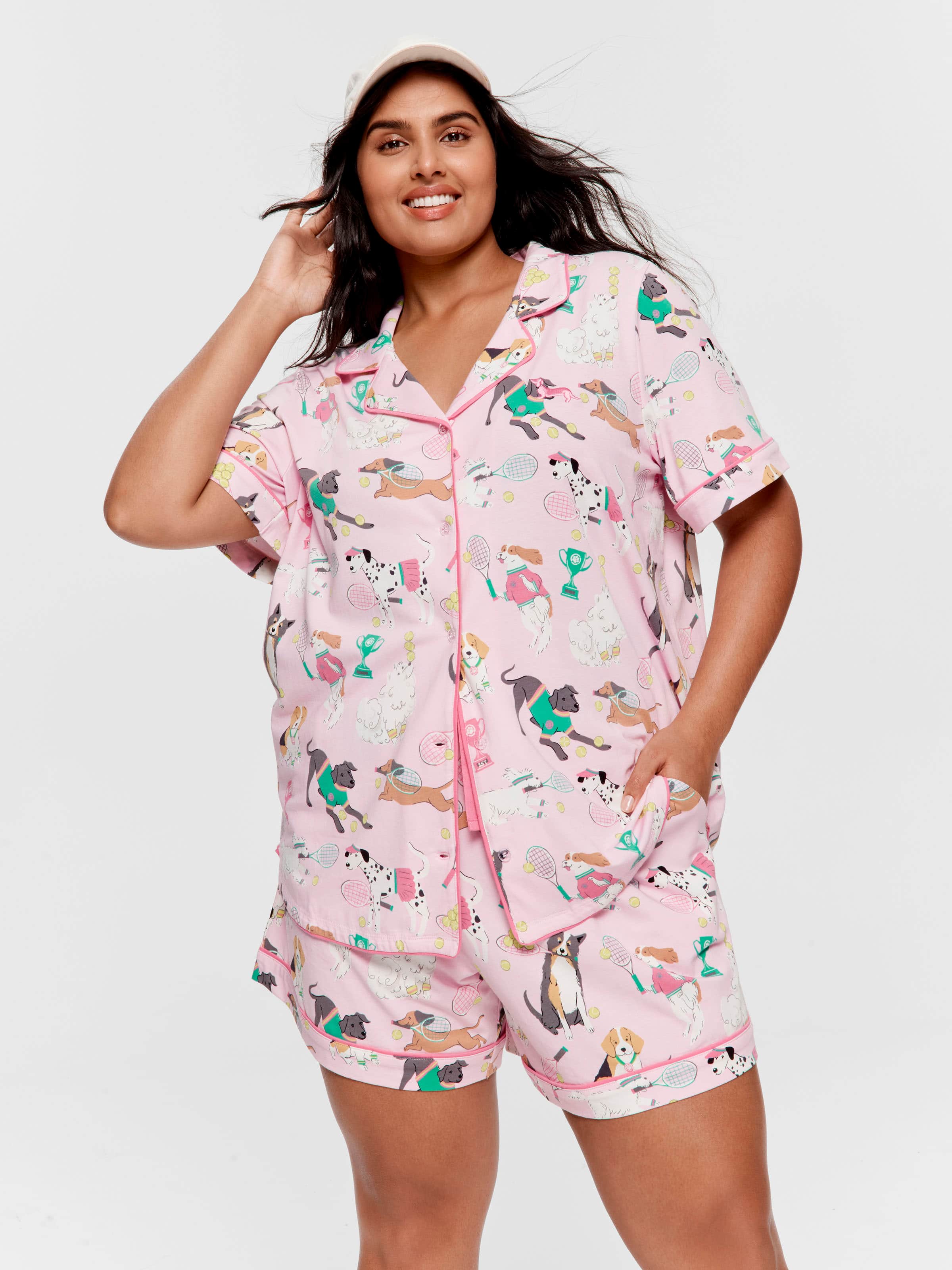P.A. Plus Dog Tennis Shortie Pj Set