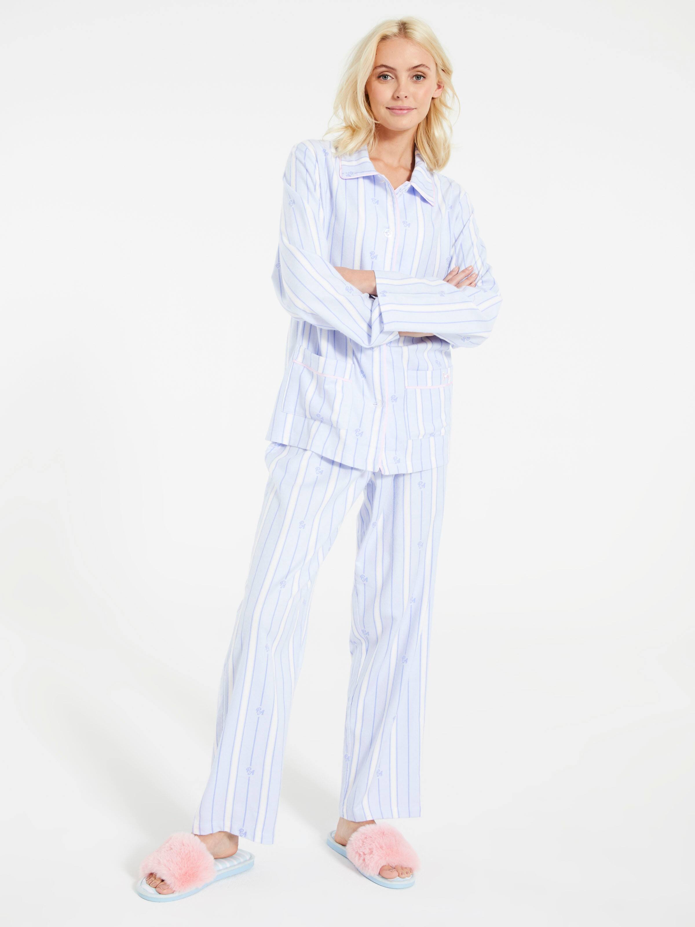 Stripe Bamboo Flannelette Pj Set
