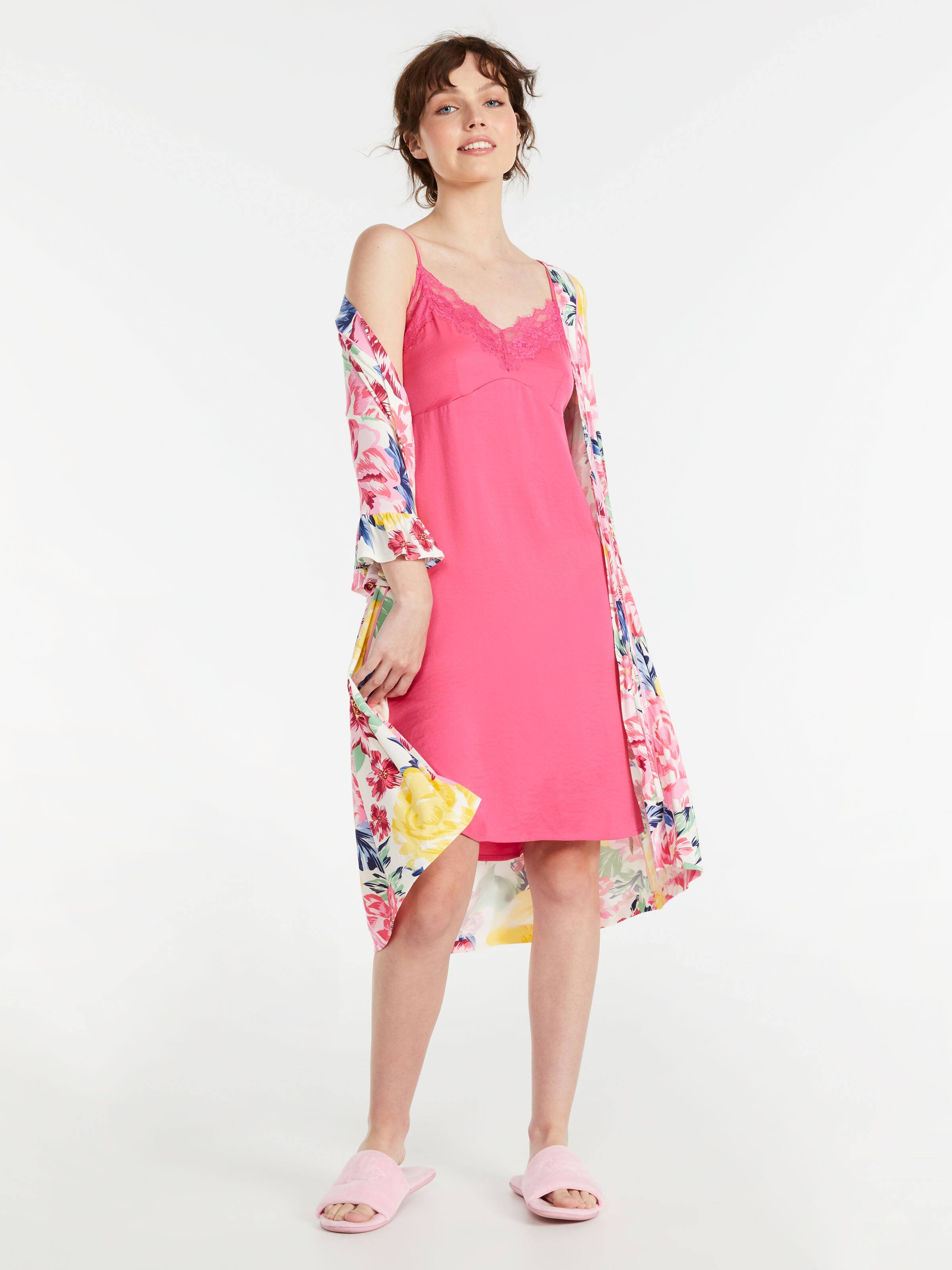 Lace Trim Satin Nightie