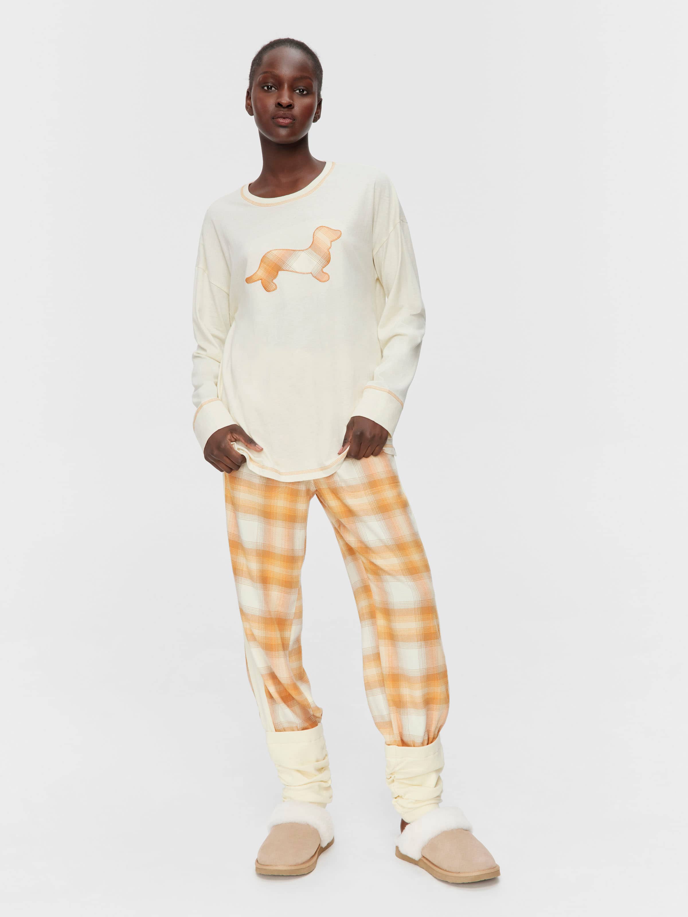 Contrast Penny Oversized Long Sleeve Top