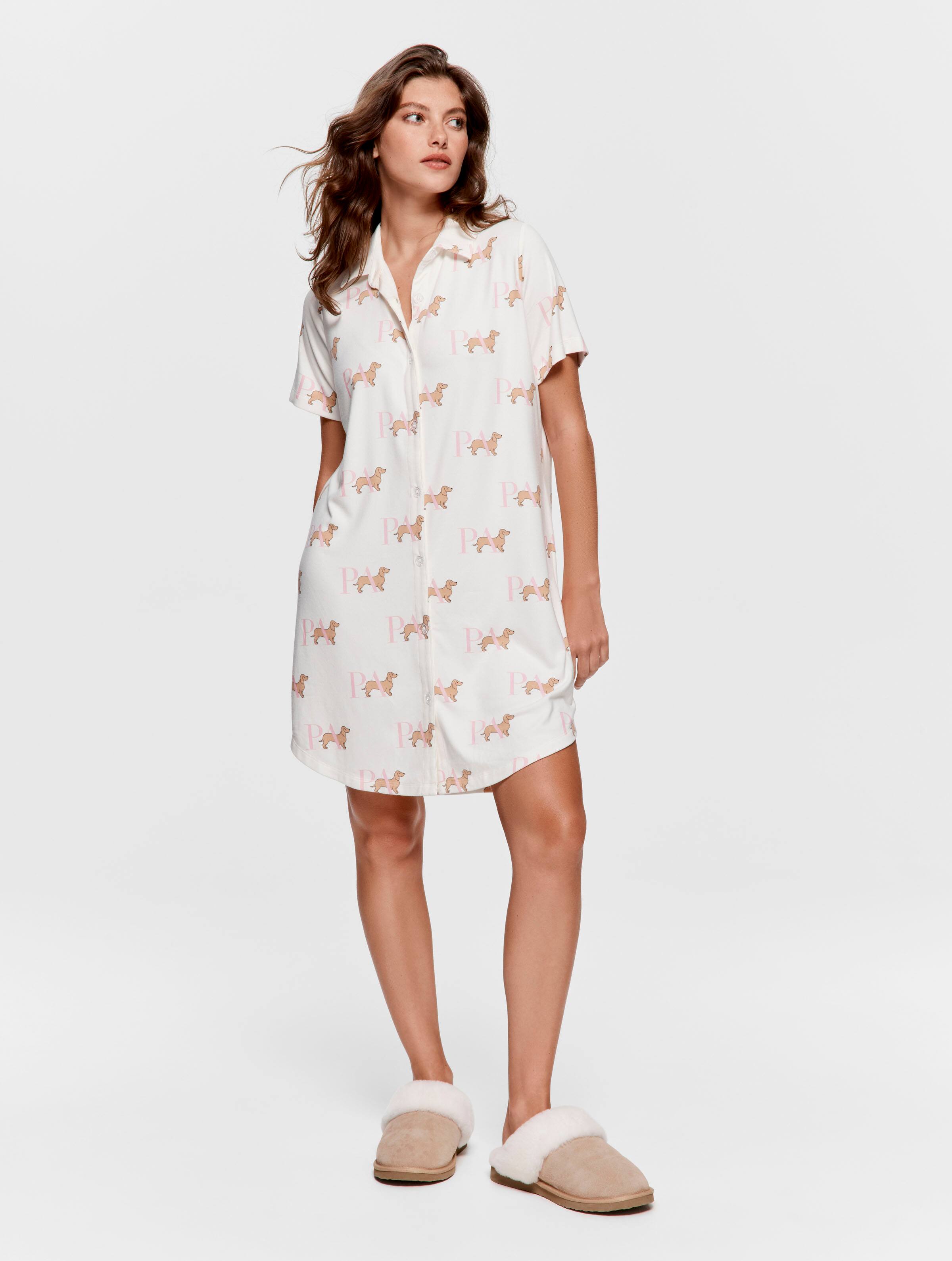 P.A. Penny Short Sleeve Plush Nightshirt