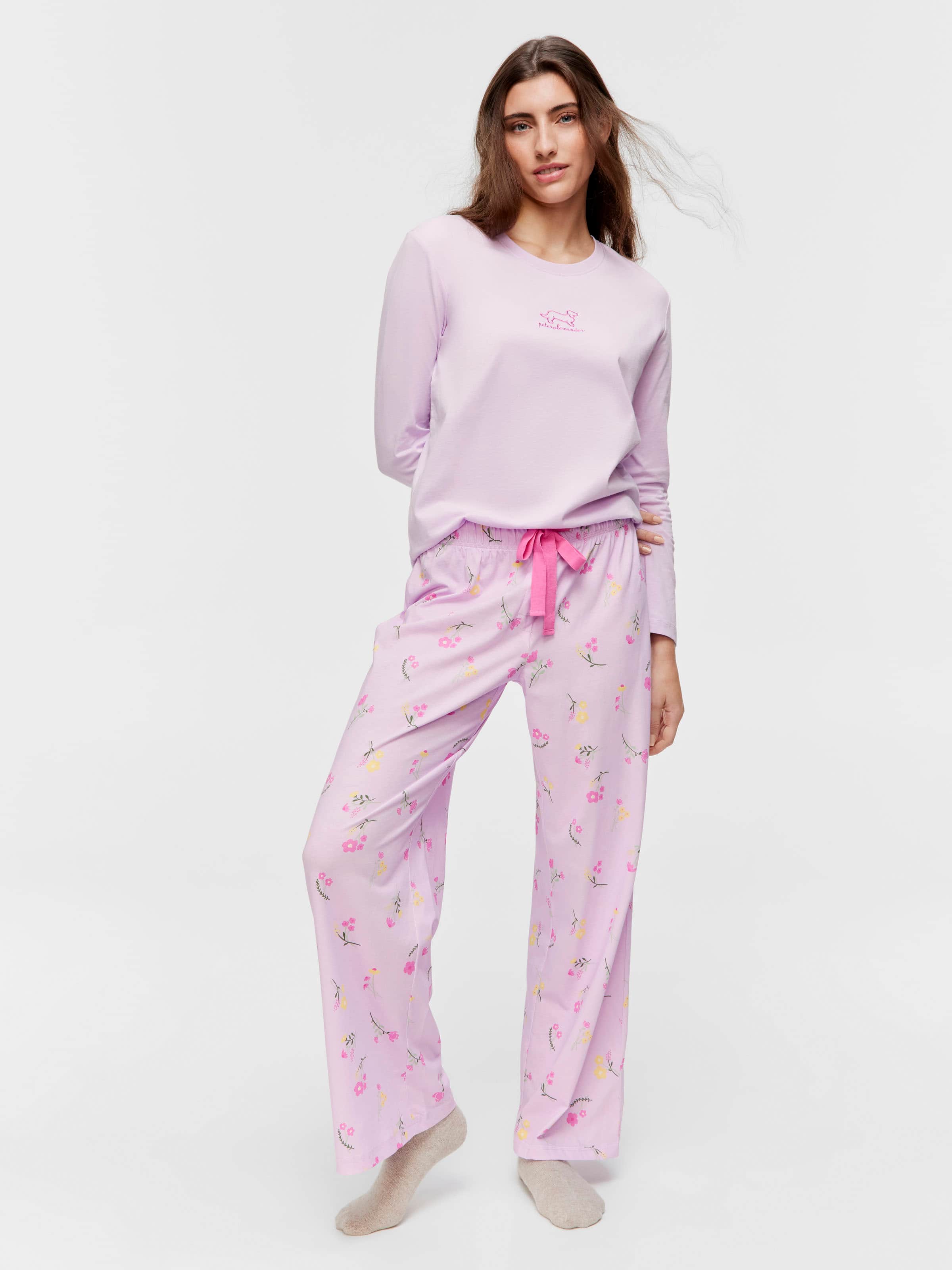 Purple Floral Ditsy Tapered Pj Pant