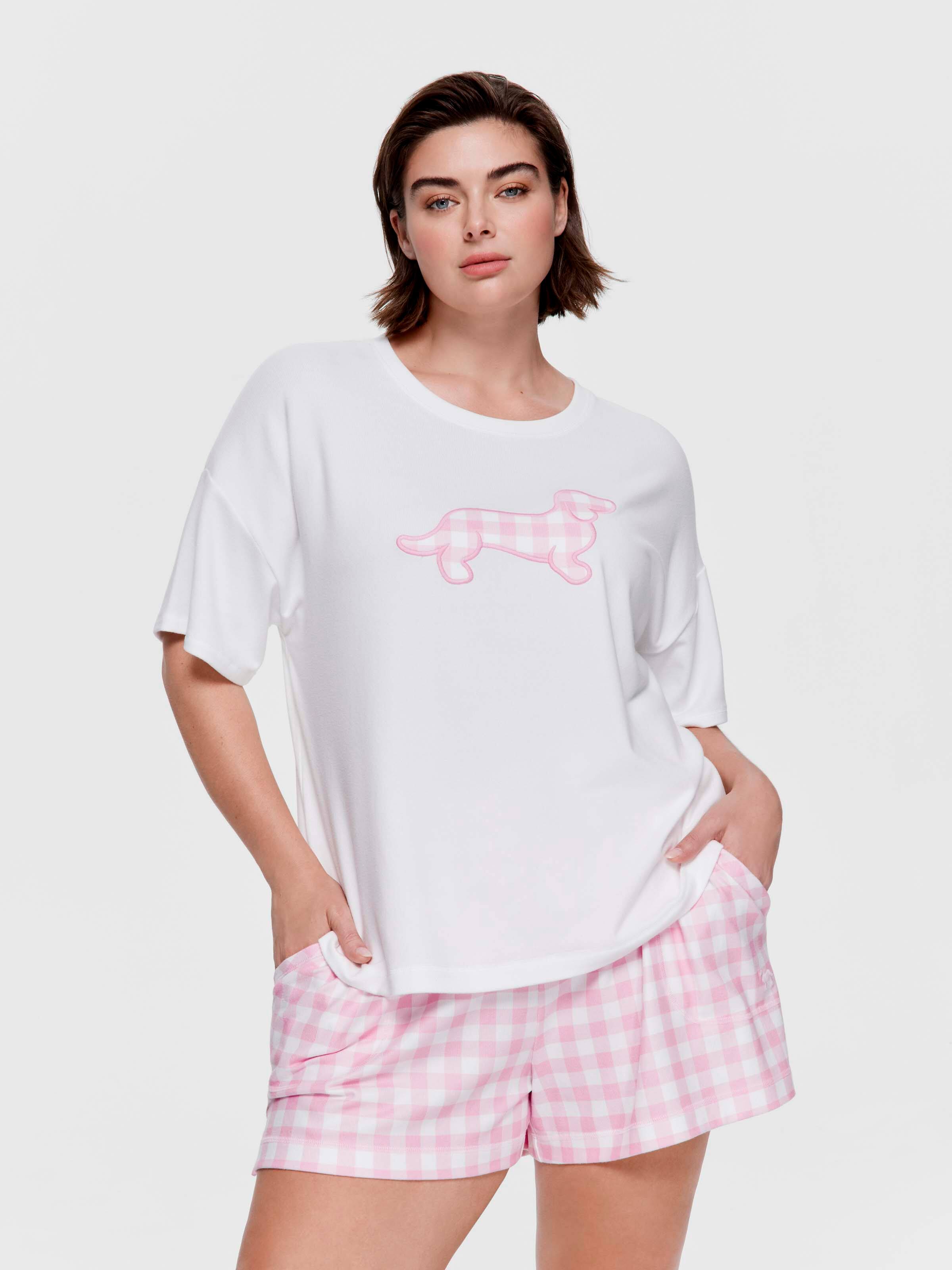 P.A. Plus Pink Plush Gingham Tshirt