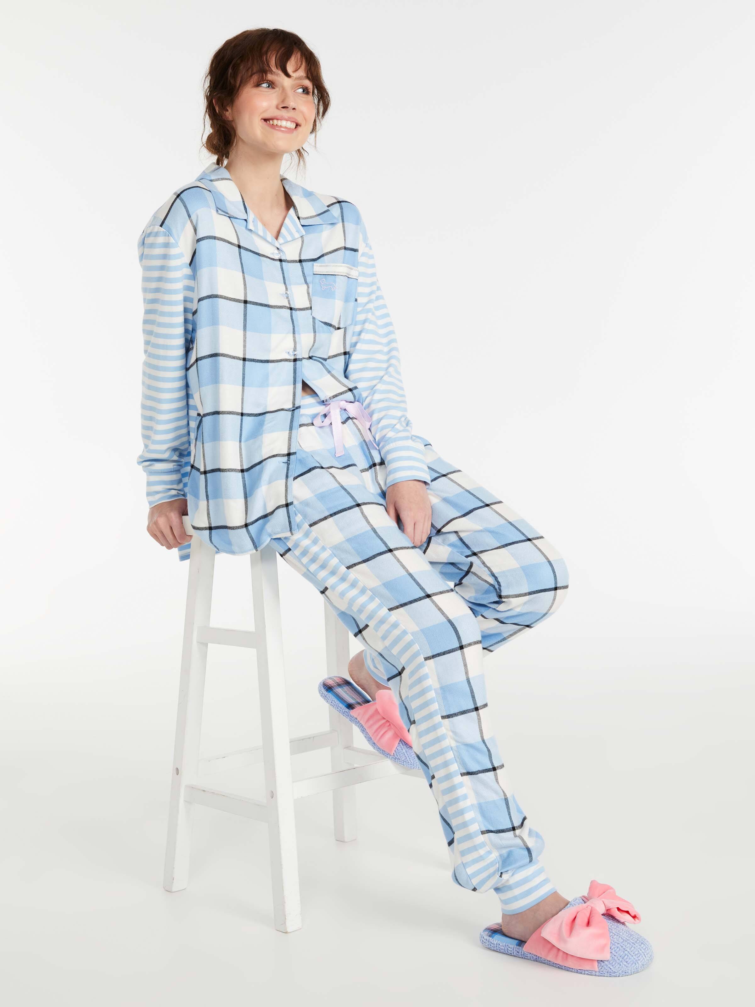Blue Buffalo Check Flannelette Cuff Pj Pant