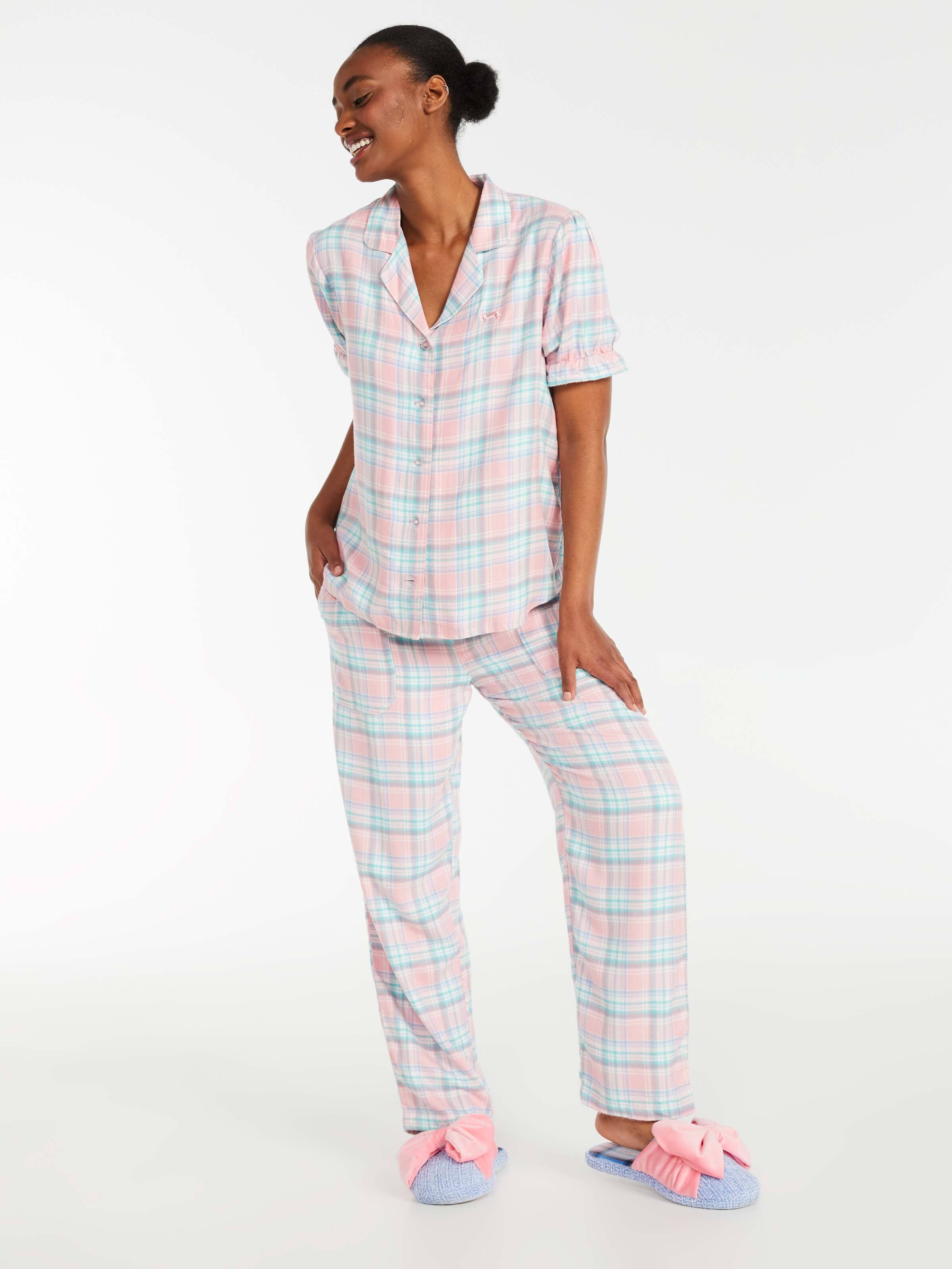 Pink Tartan Flannelette Classic Pj Pant