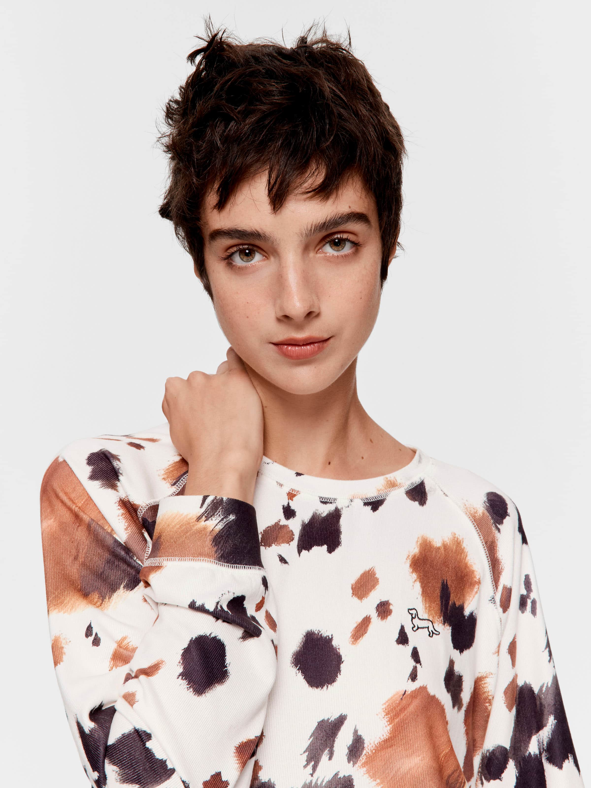 Cow Plush Oversized Long Sleeve Top
