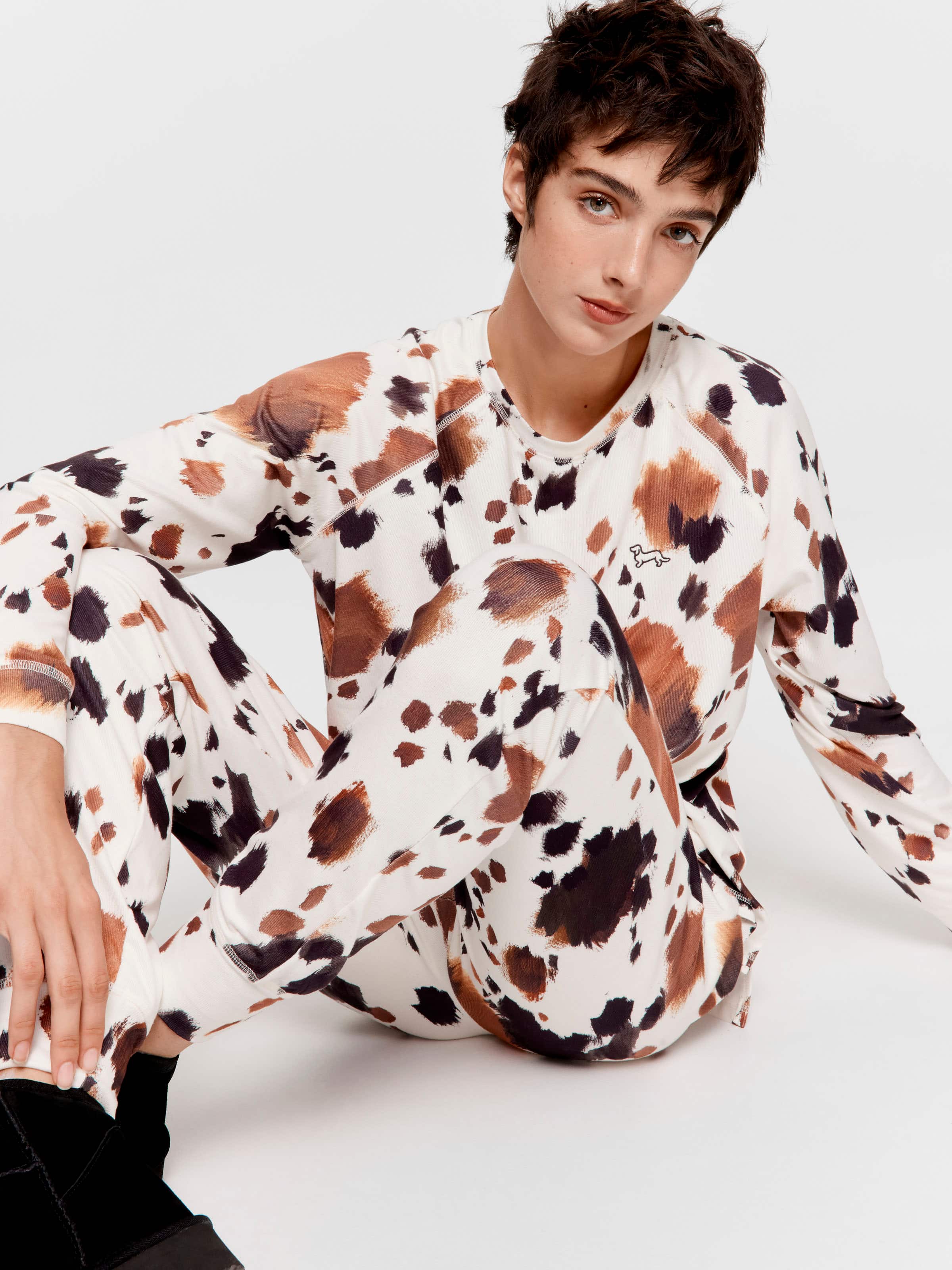 Cow Plush Easy Pj Pant