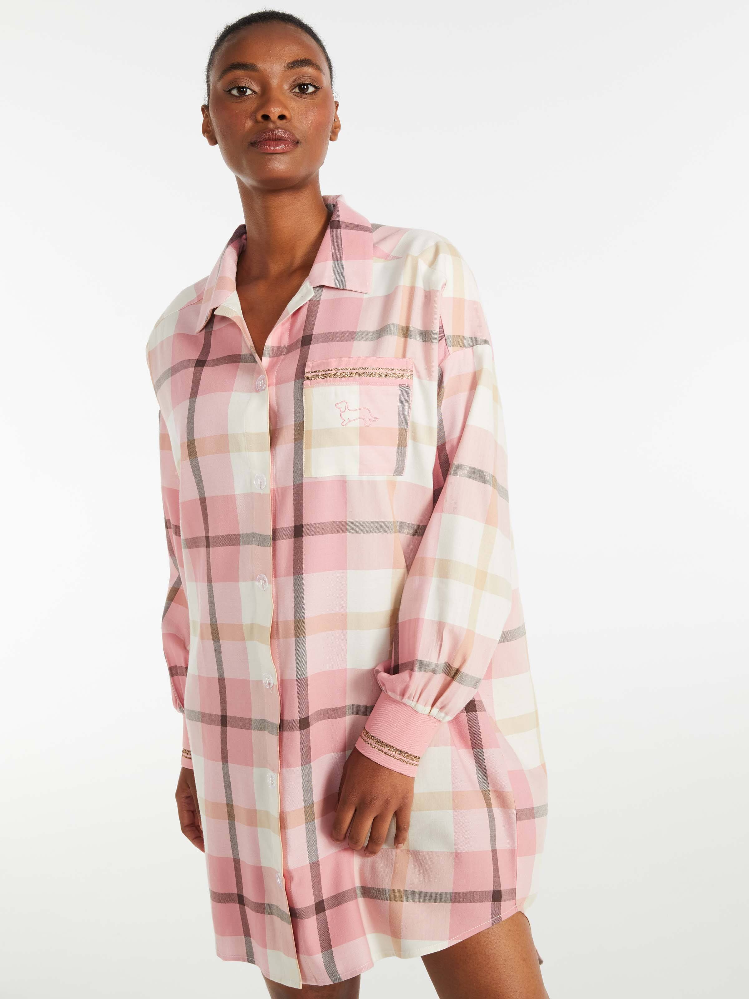 Long Sleeve Tartan Flannelette Nightshirt