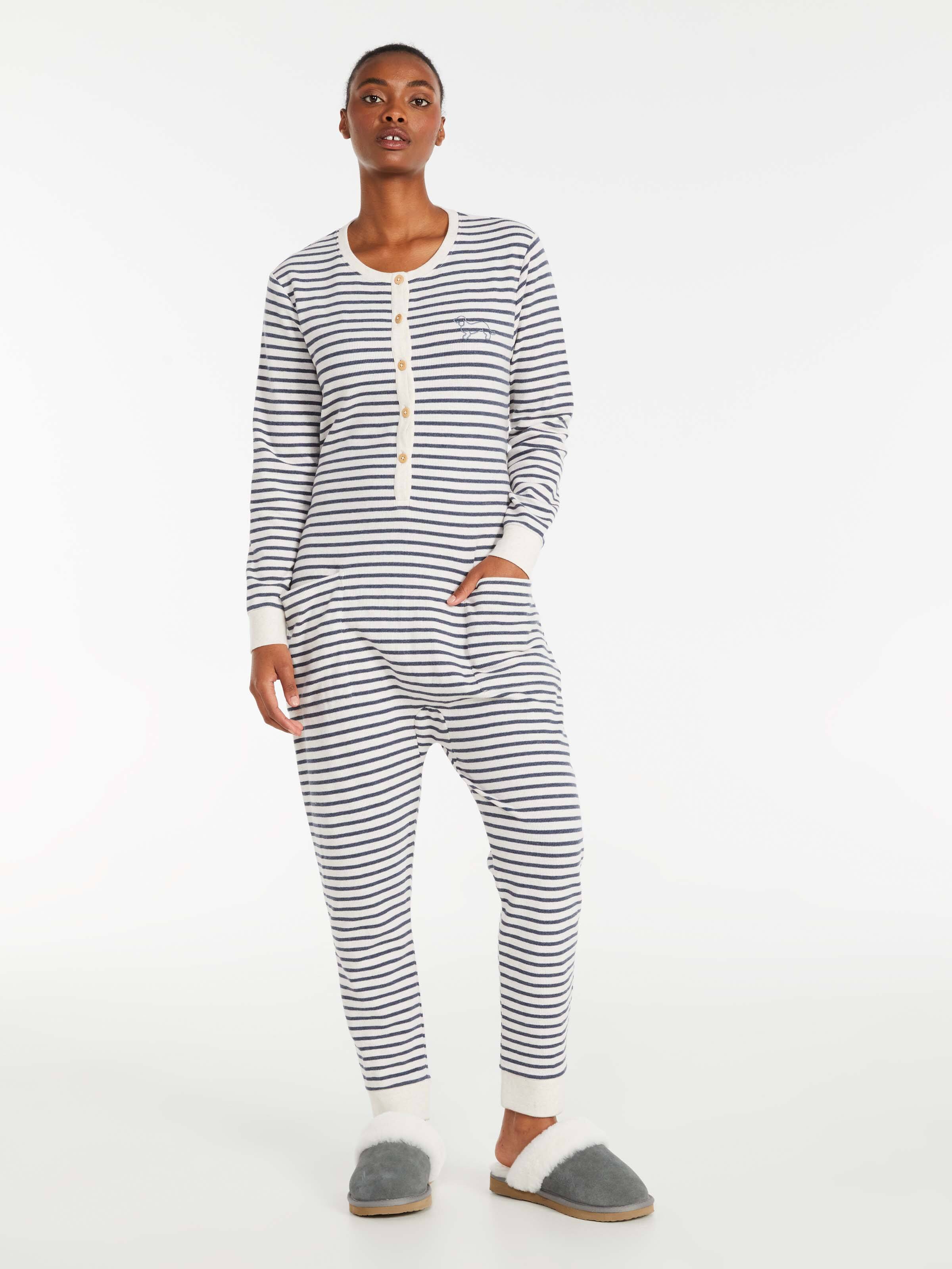 100% Organic Stripe Waffle Onesie