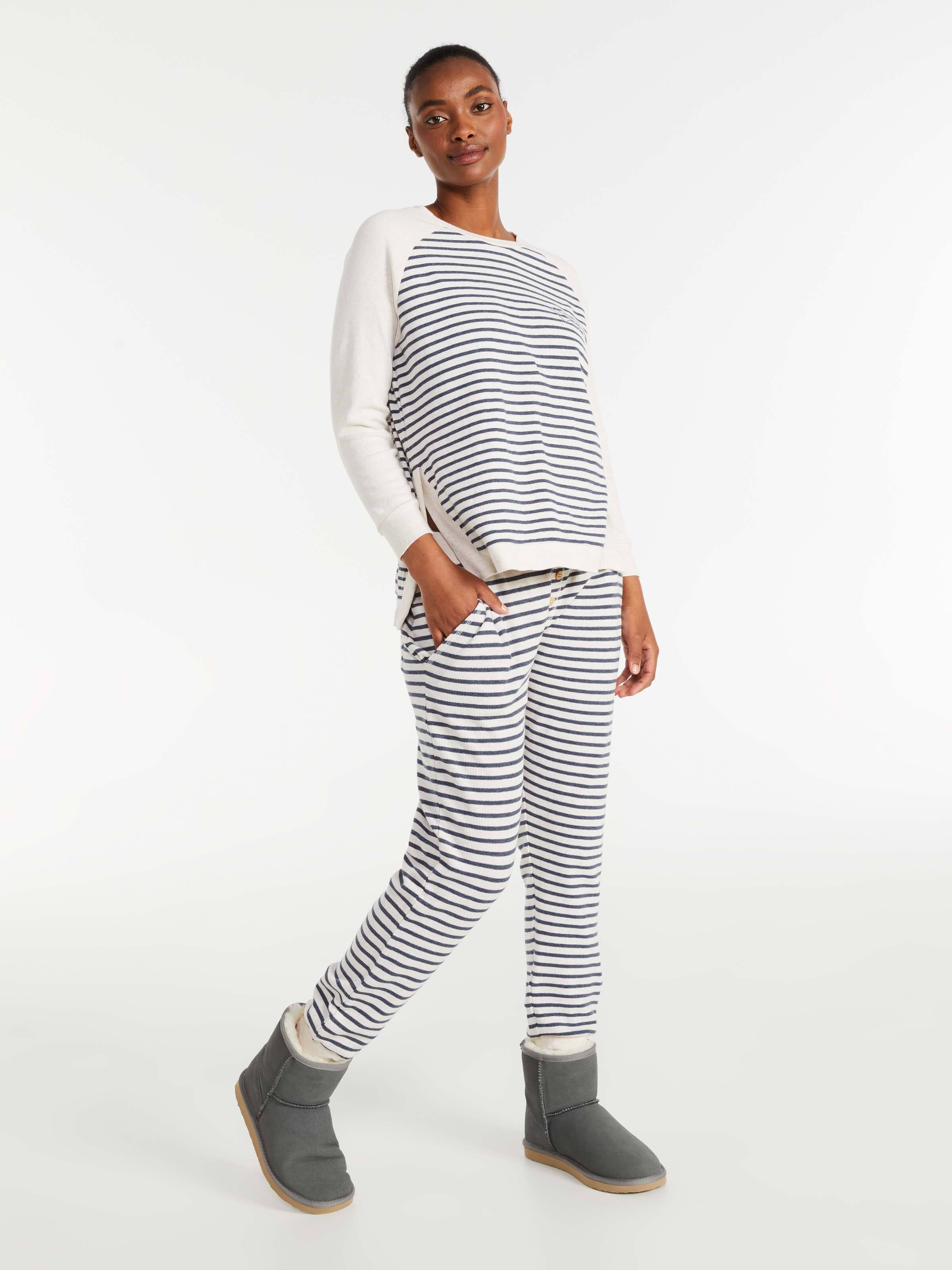 100% Organic Stripe Waffle Sweater