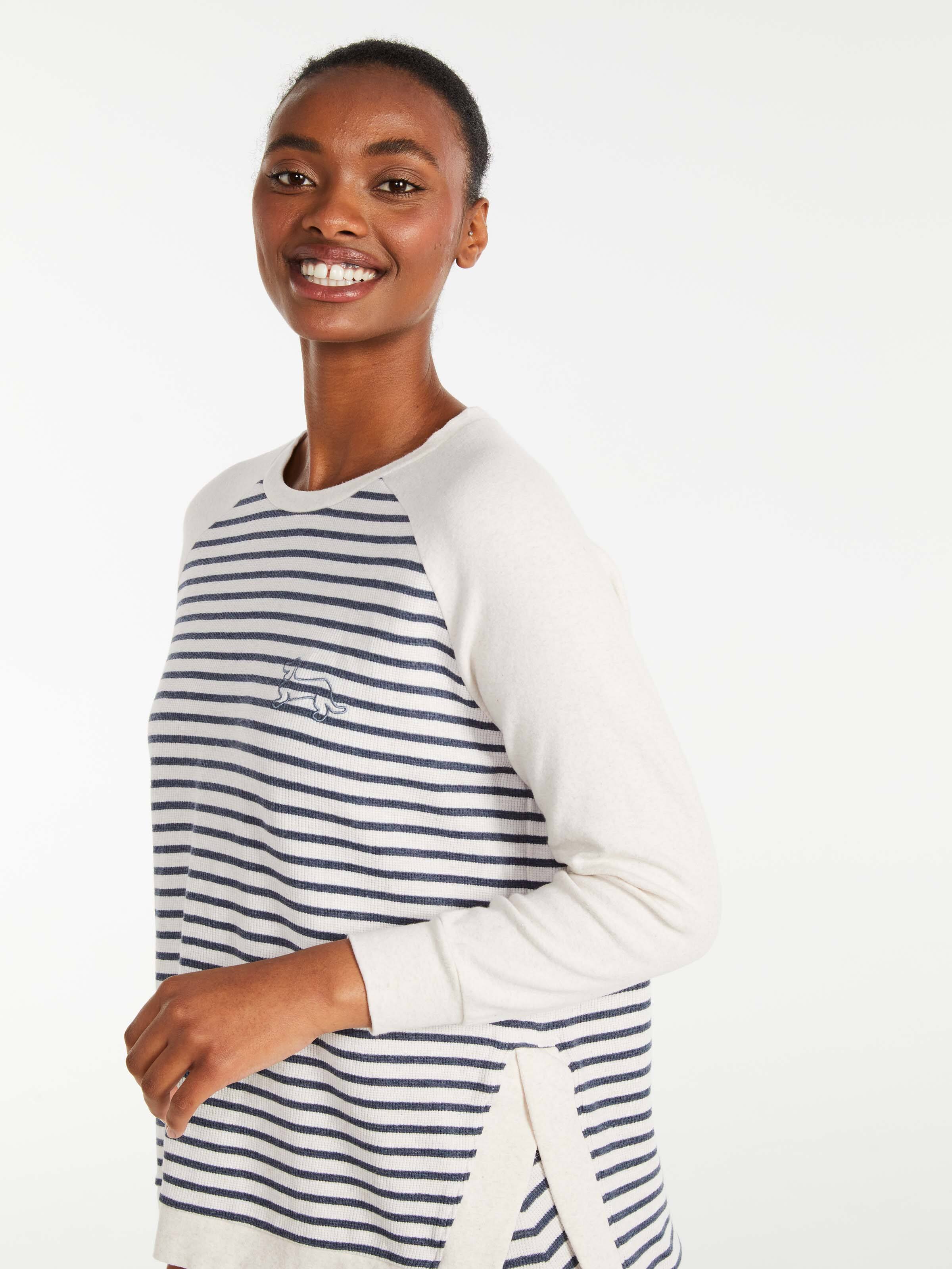 100% Organic Stripe Waffle Sweater