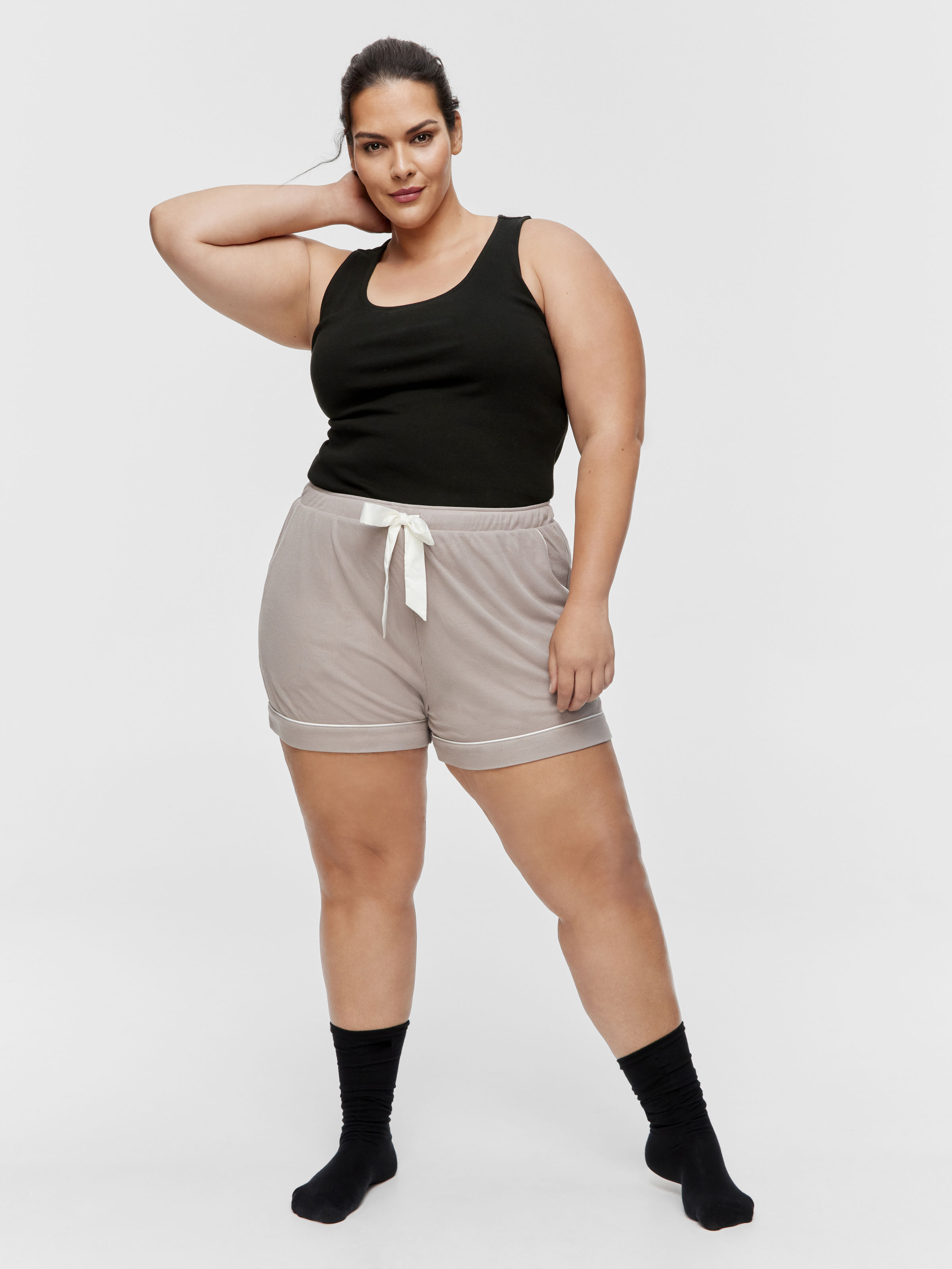 P.A. Plus Stone Bamboo Rib Mid Short