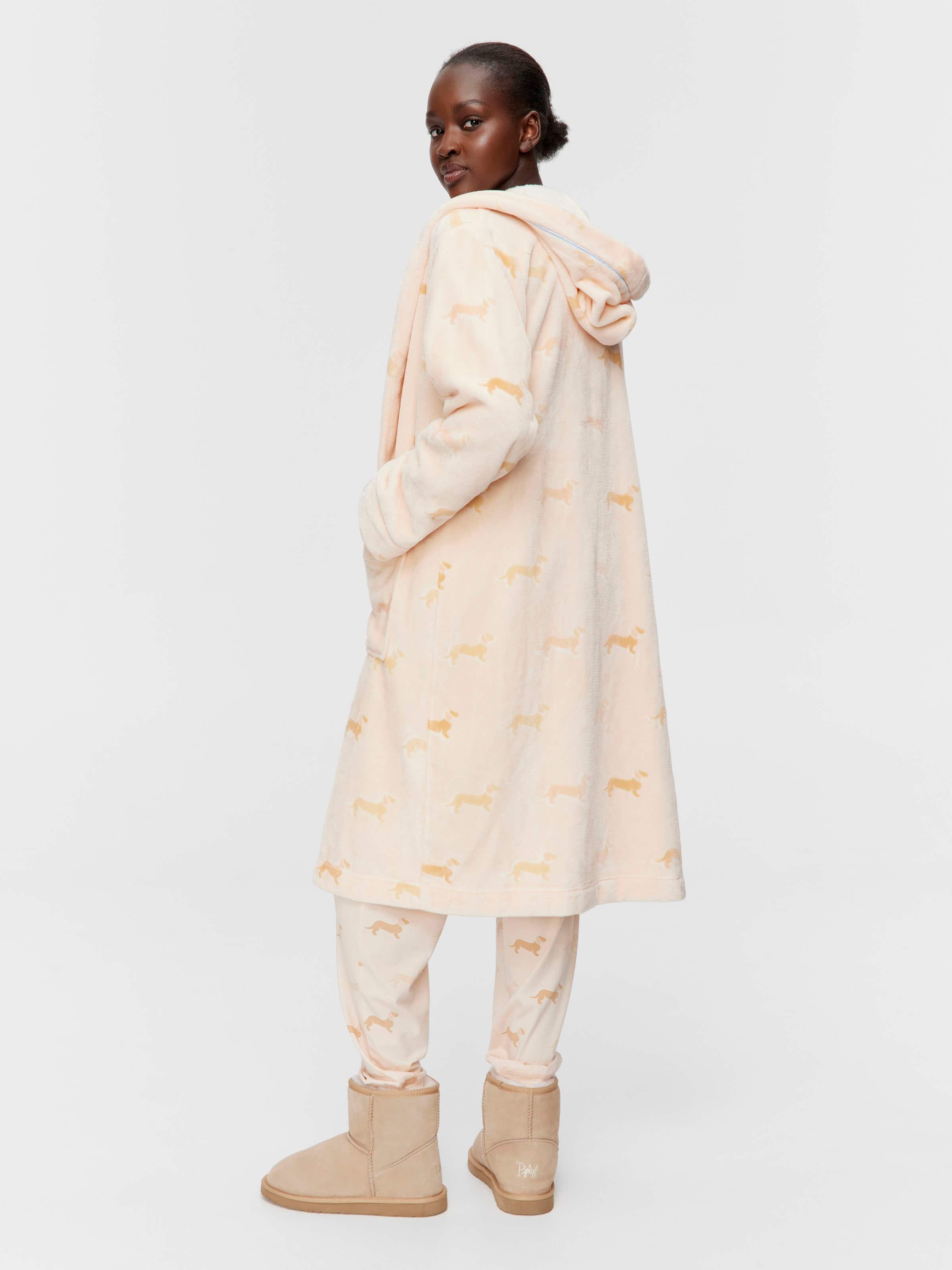 Caramel Logo Hooded Fleece Gown