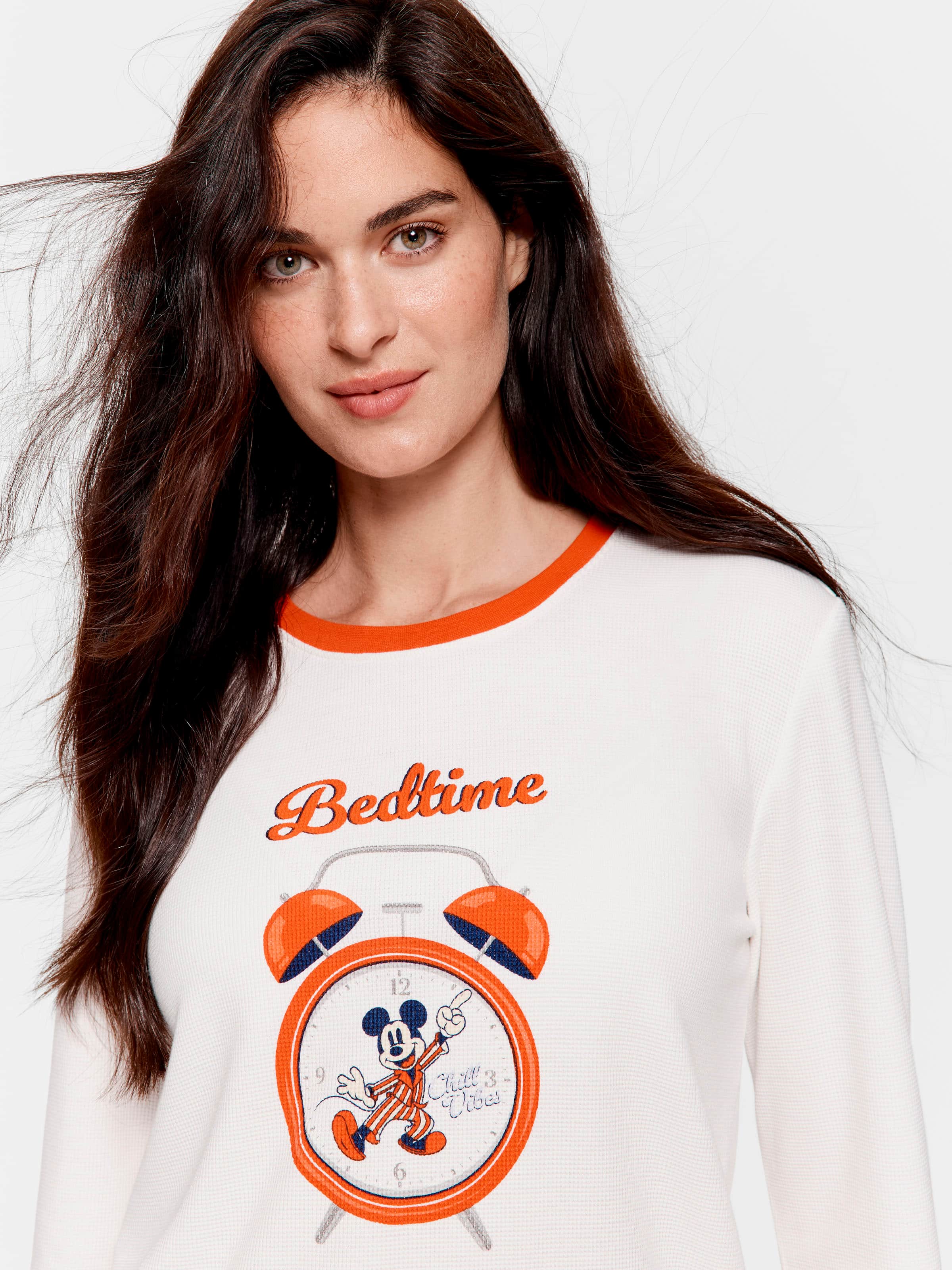 Wake Up Mickey Mouse Waffle Long Sleeve Top