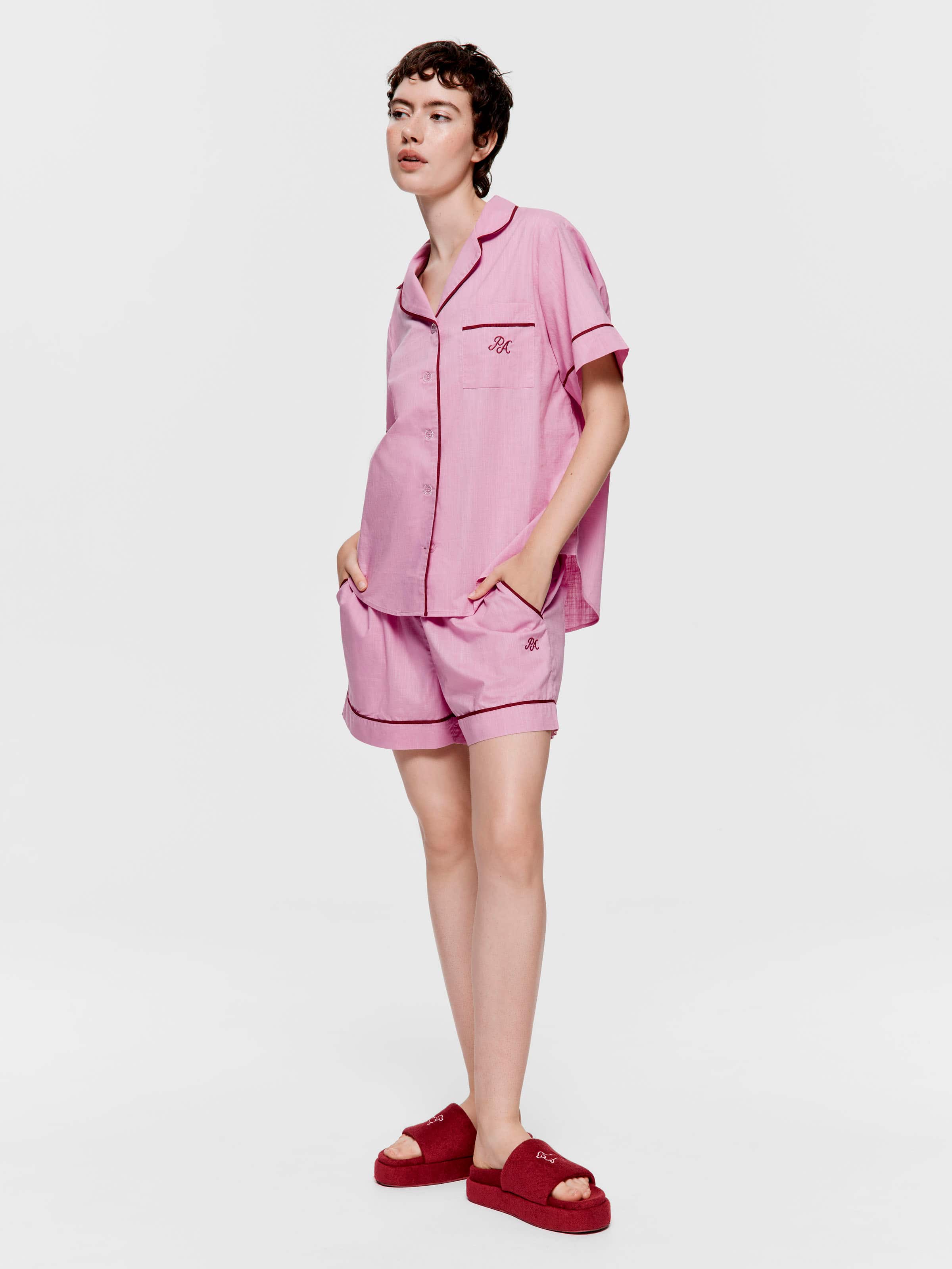 Pink 100% Cotton Short Sleeve Shirt