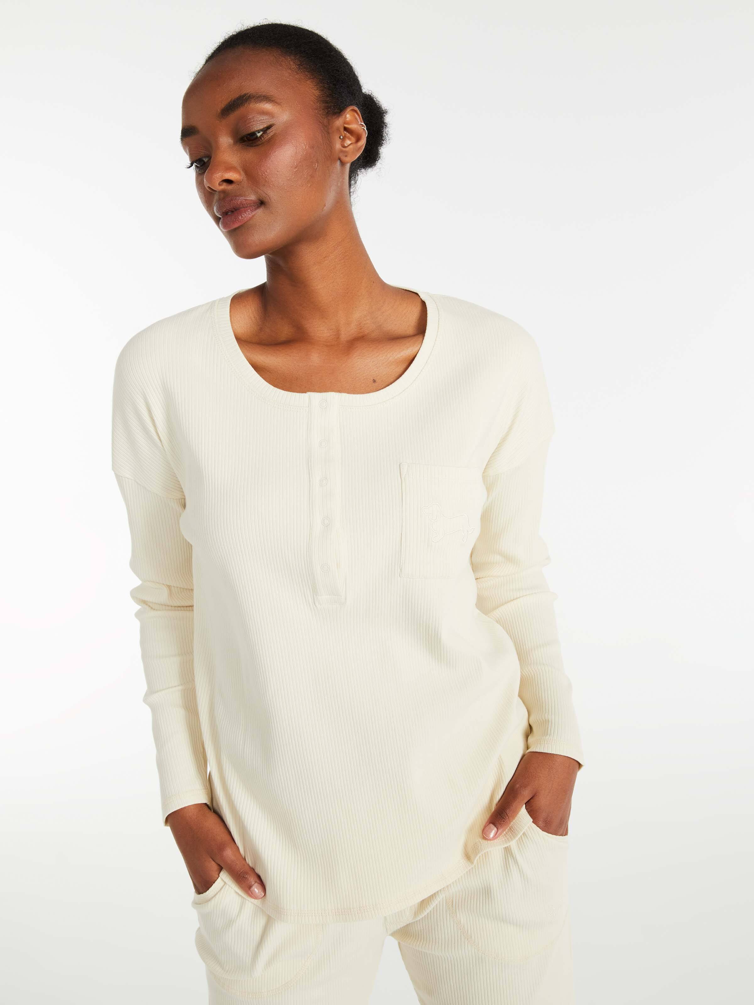 100% Organic Orange Long Sleeve Henley