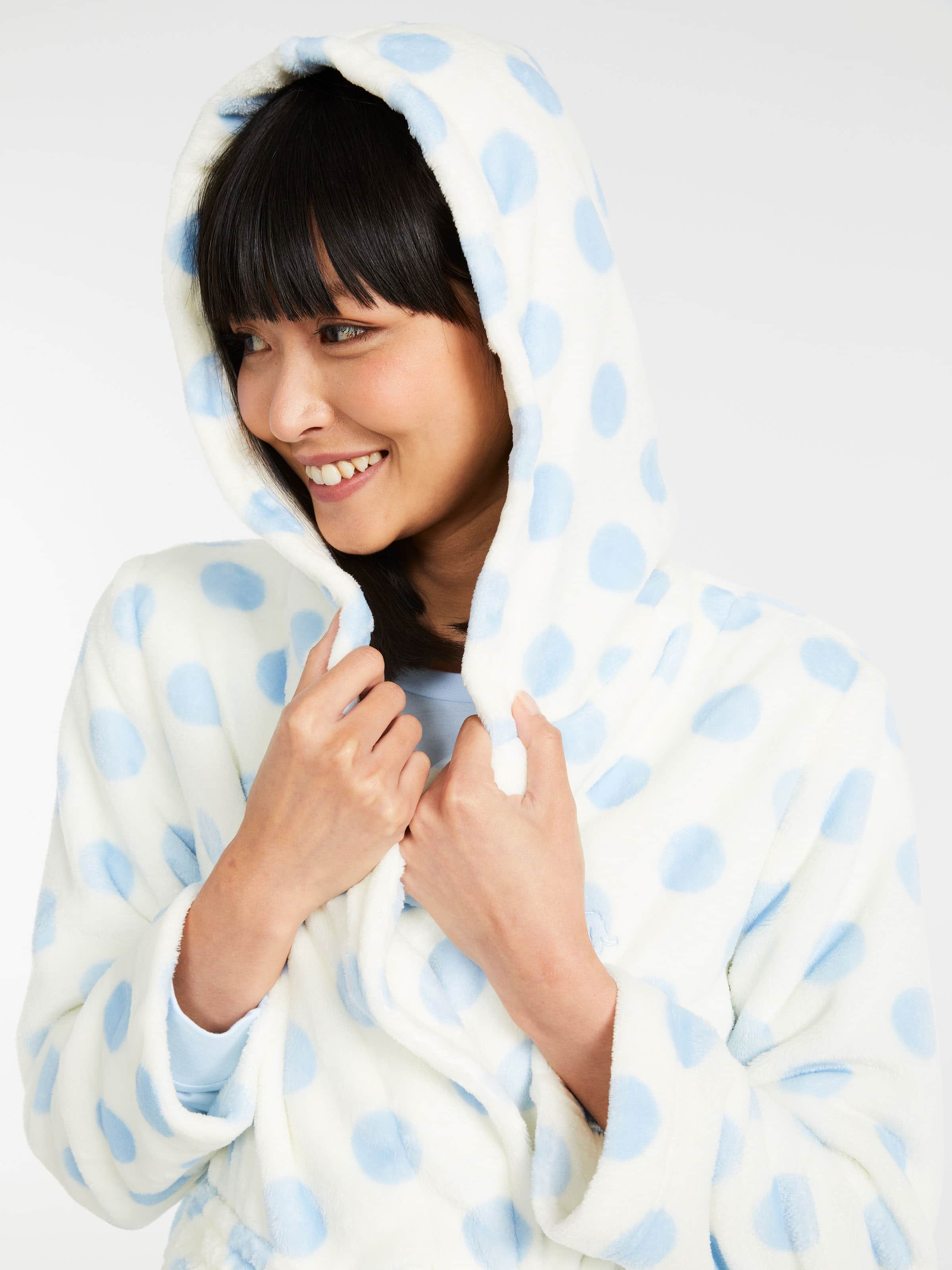 Cornflower Spot Hooded Gown