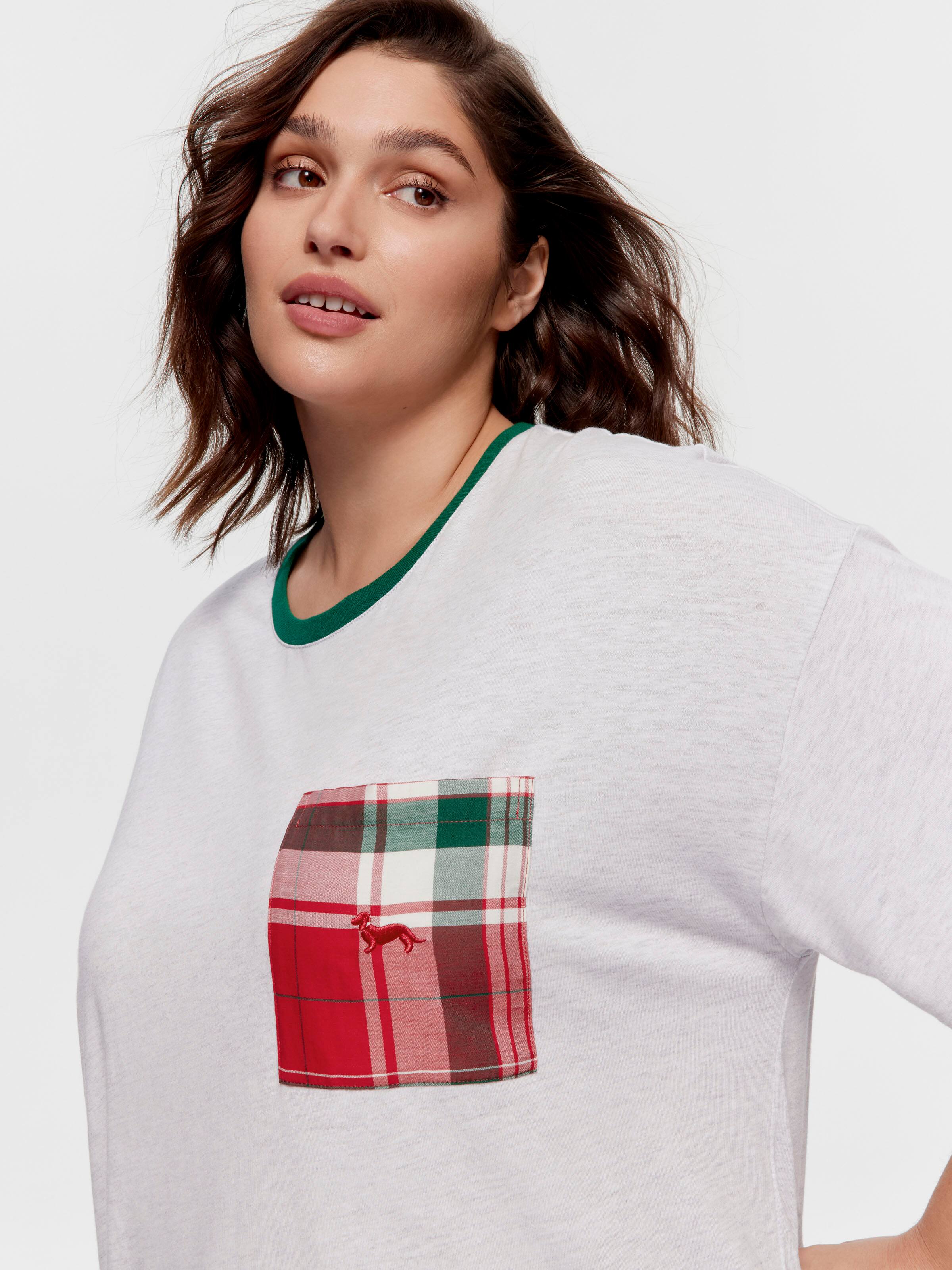 P.A. Plus Tartan Pocket Oversized Tee