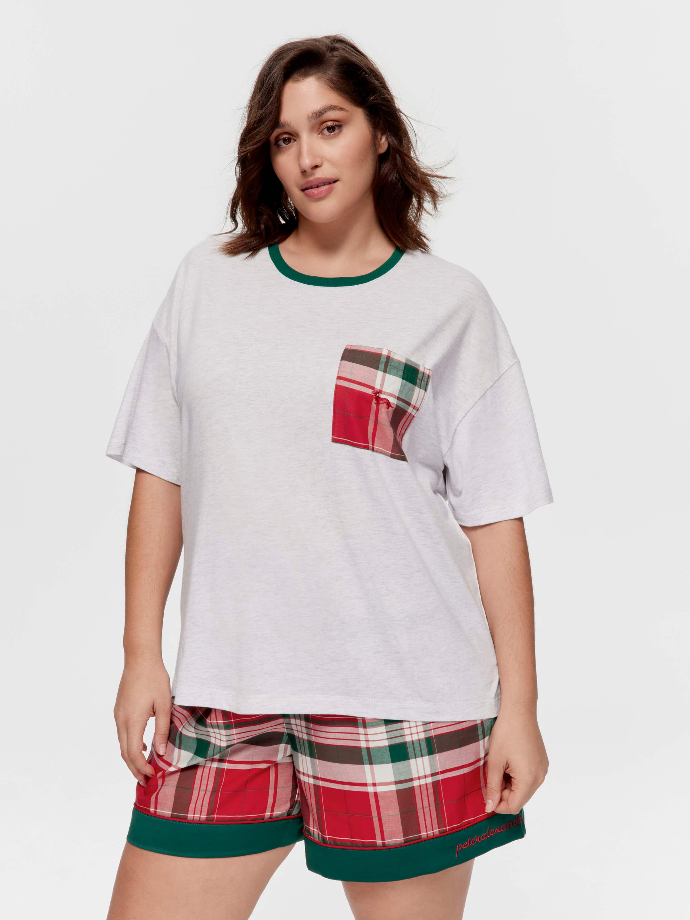 P.A. Plus Tartan Pocket Oversized Tee