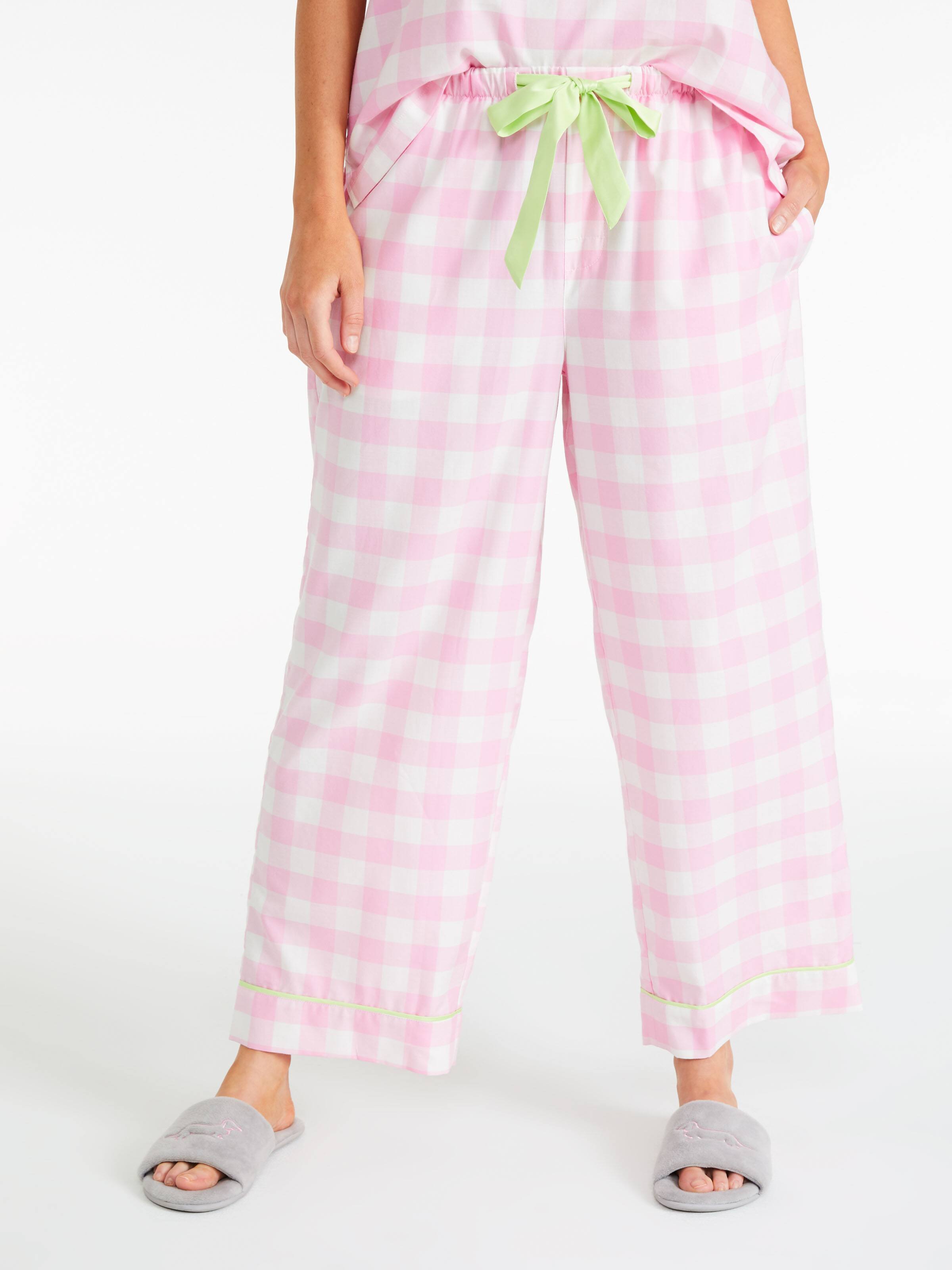 Prism Pink Gingham Ankle Pj Pant