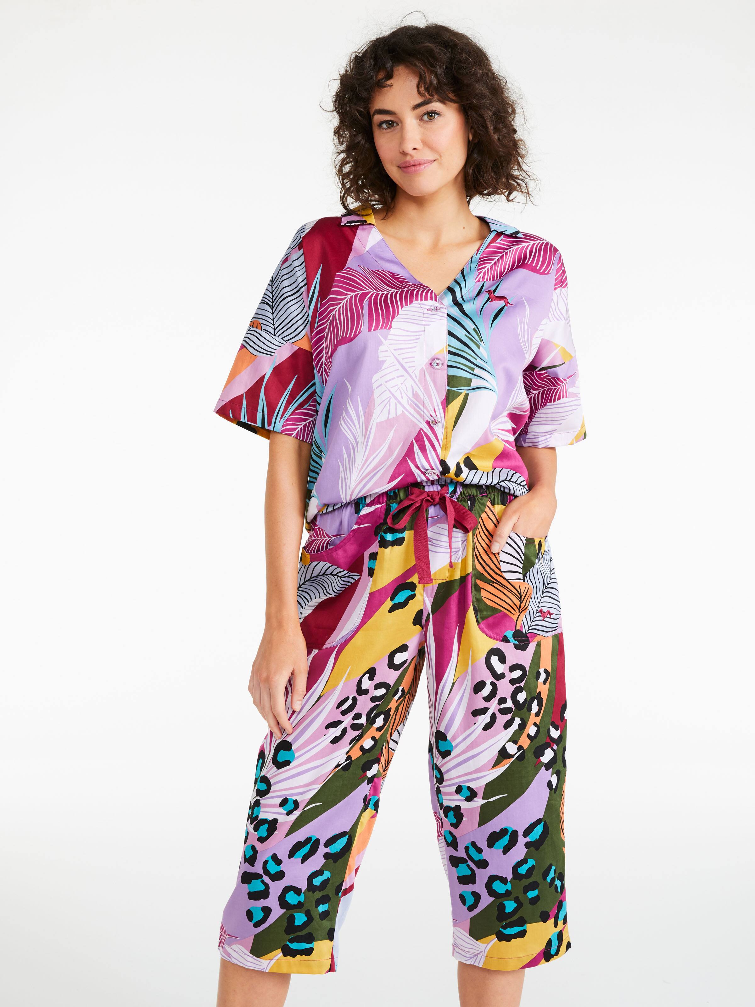 Mixed Leopard 3/4 Pj Pant