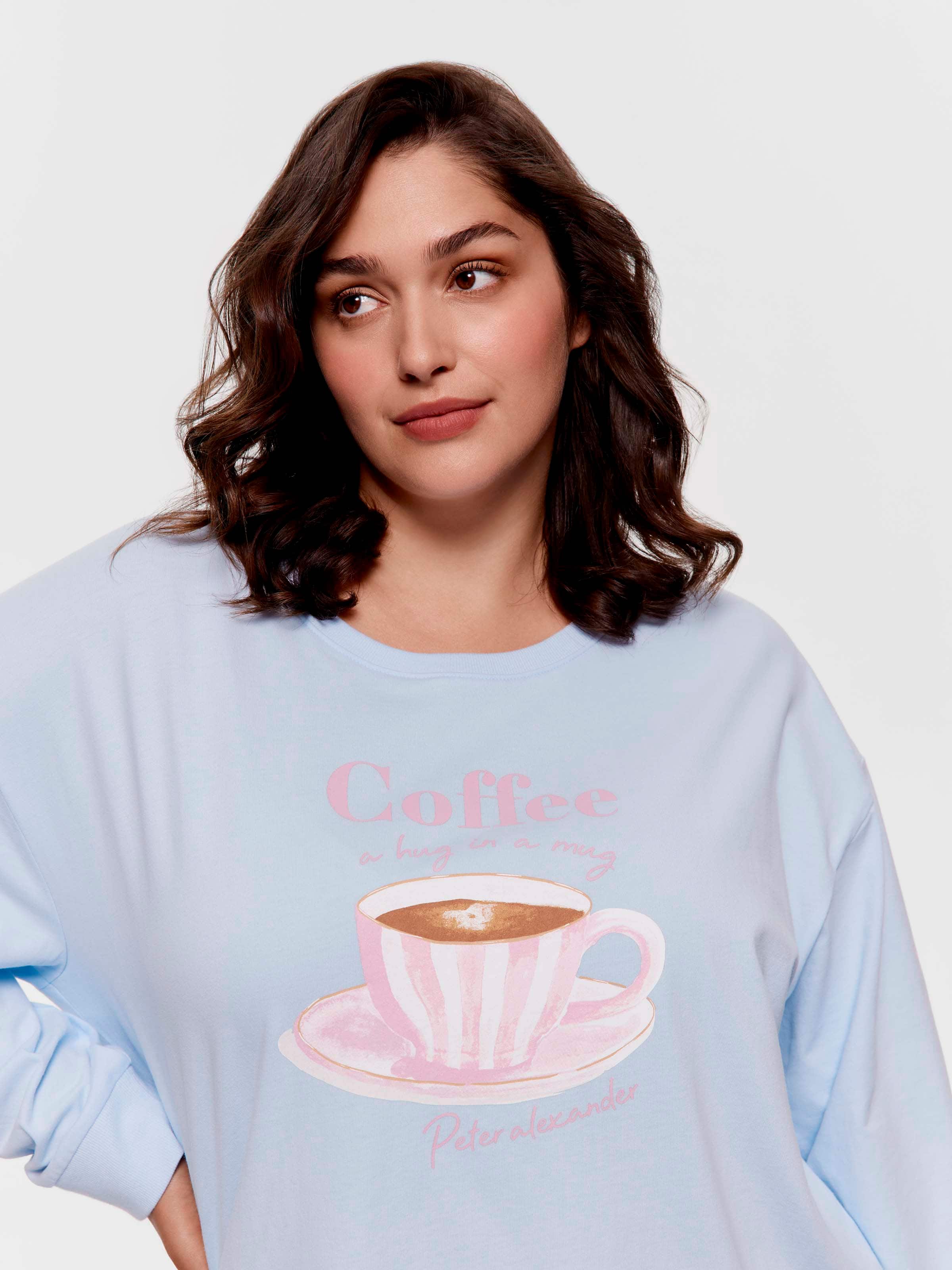 P.A. Plus Coffee 100% Cotton Long Sleeve Top