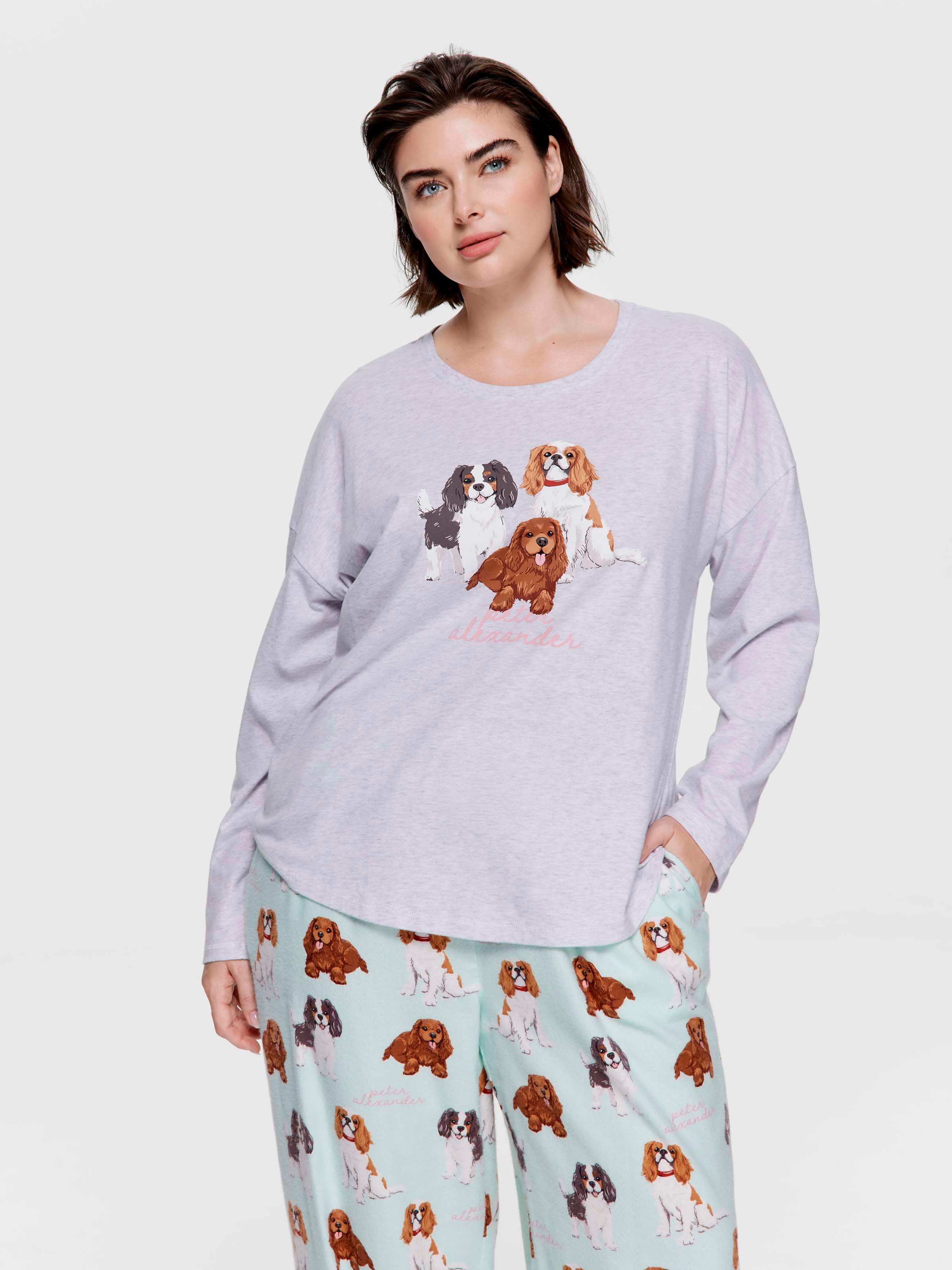 P.A. Plus King Charles Cavalier 100% Cotton Oversized Long Sleeve Top