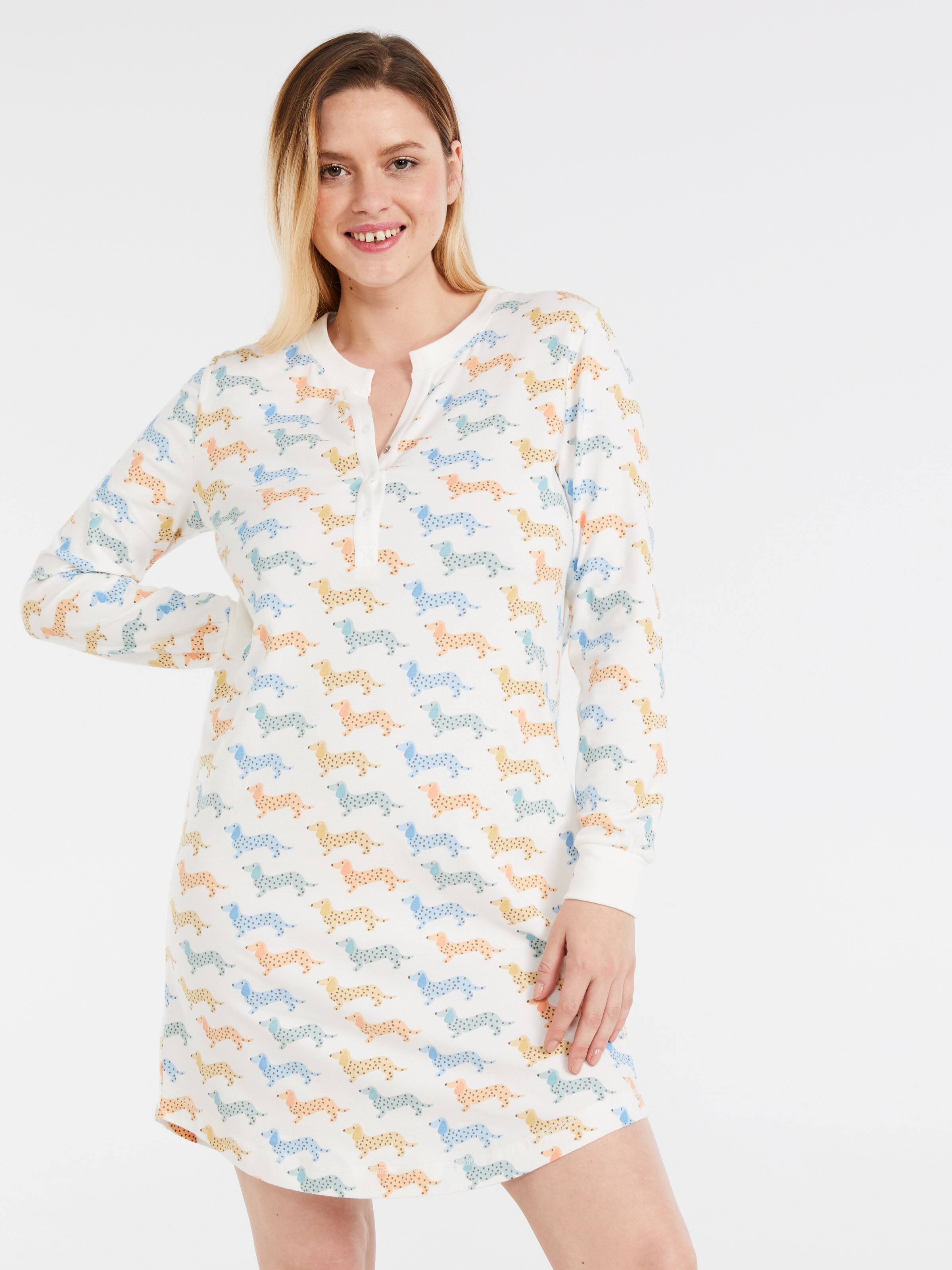 100% Organic Penny Spot Henley Nightie