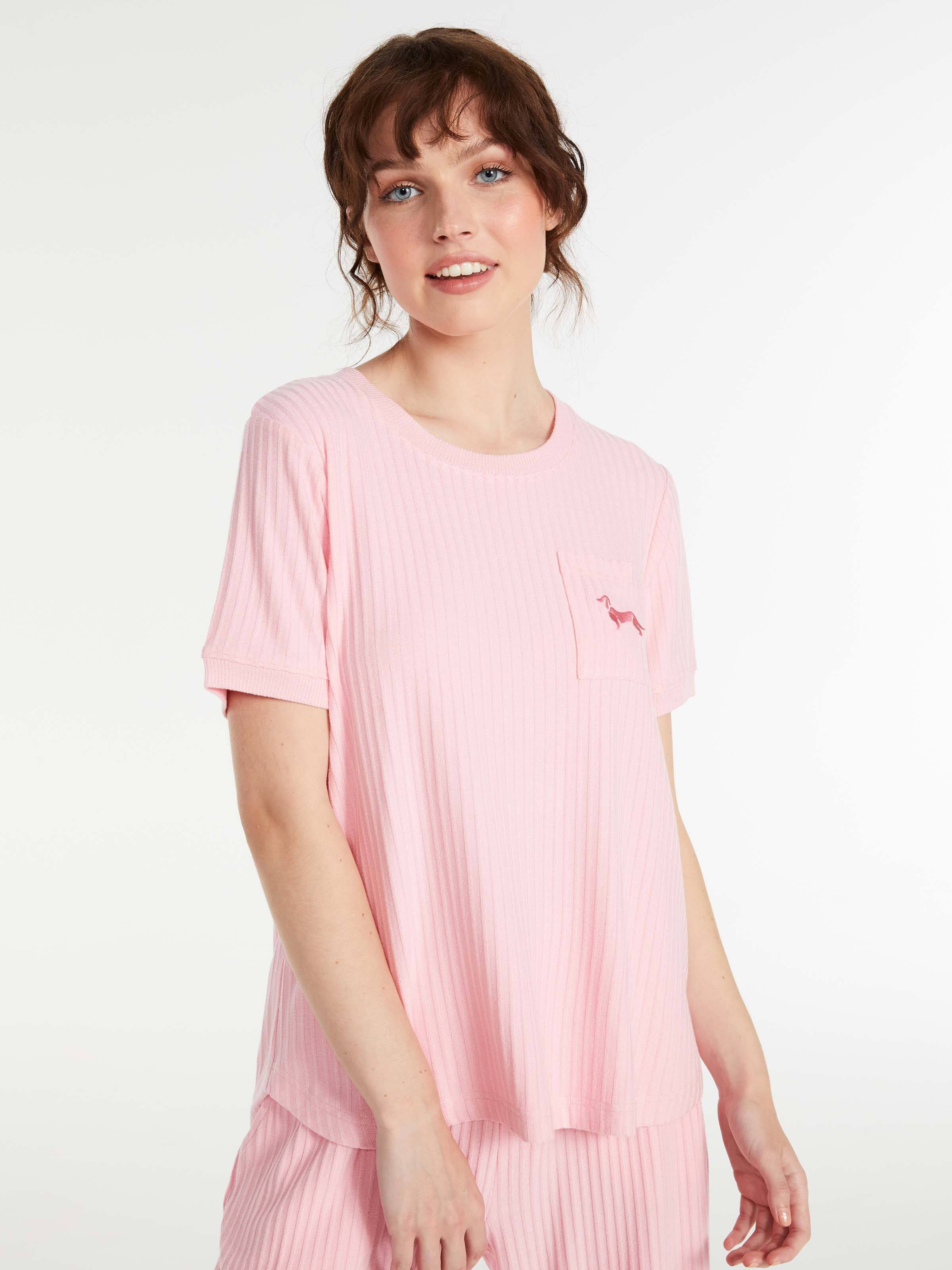 Pink Chunky Rib Tee