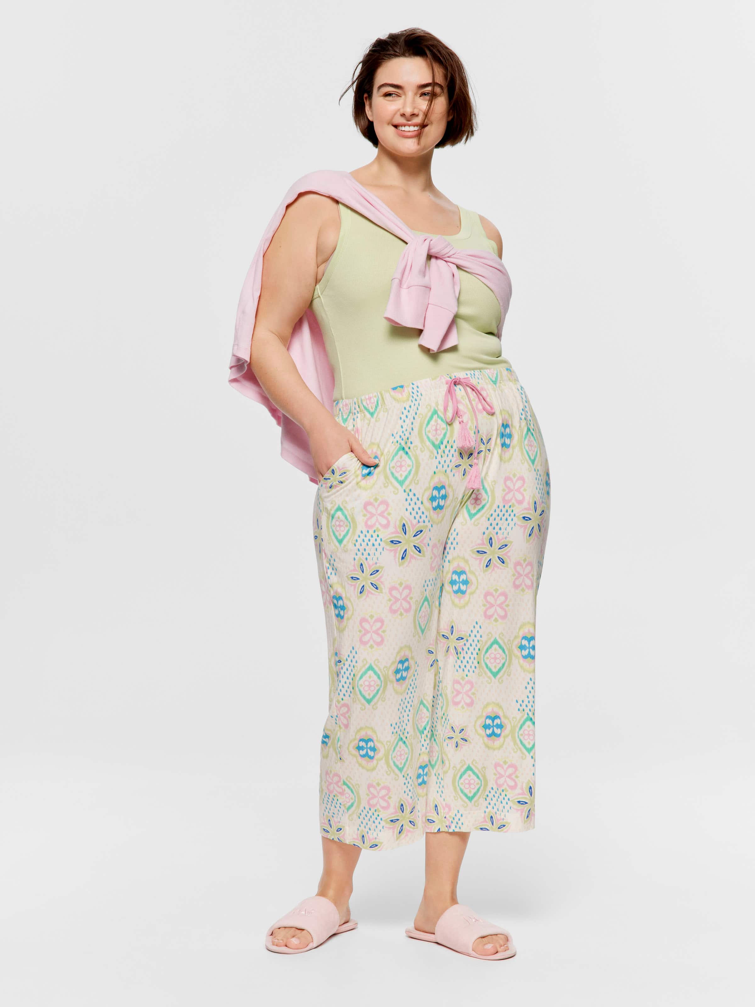 P.A. Plus Pastel Print 3/4 Pj Pant