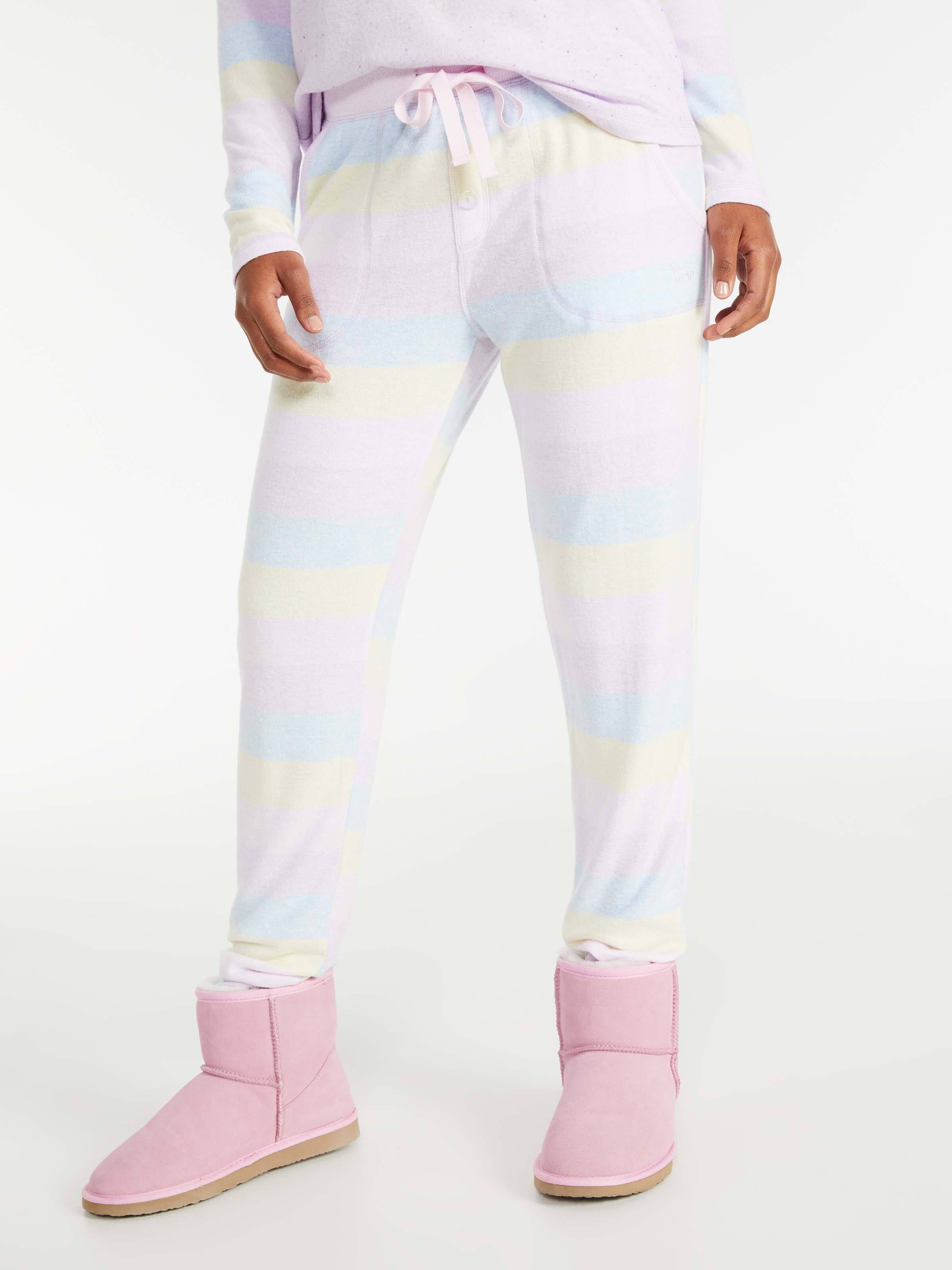 Fuzzy Stripe Tapered Pj Pant