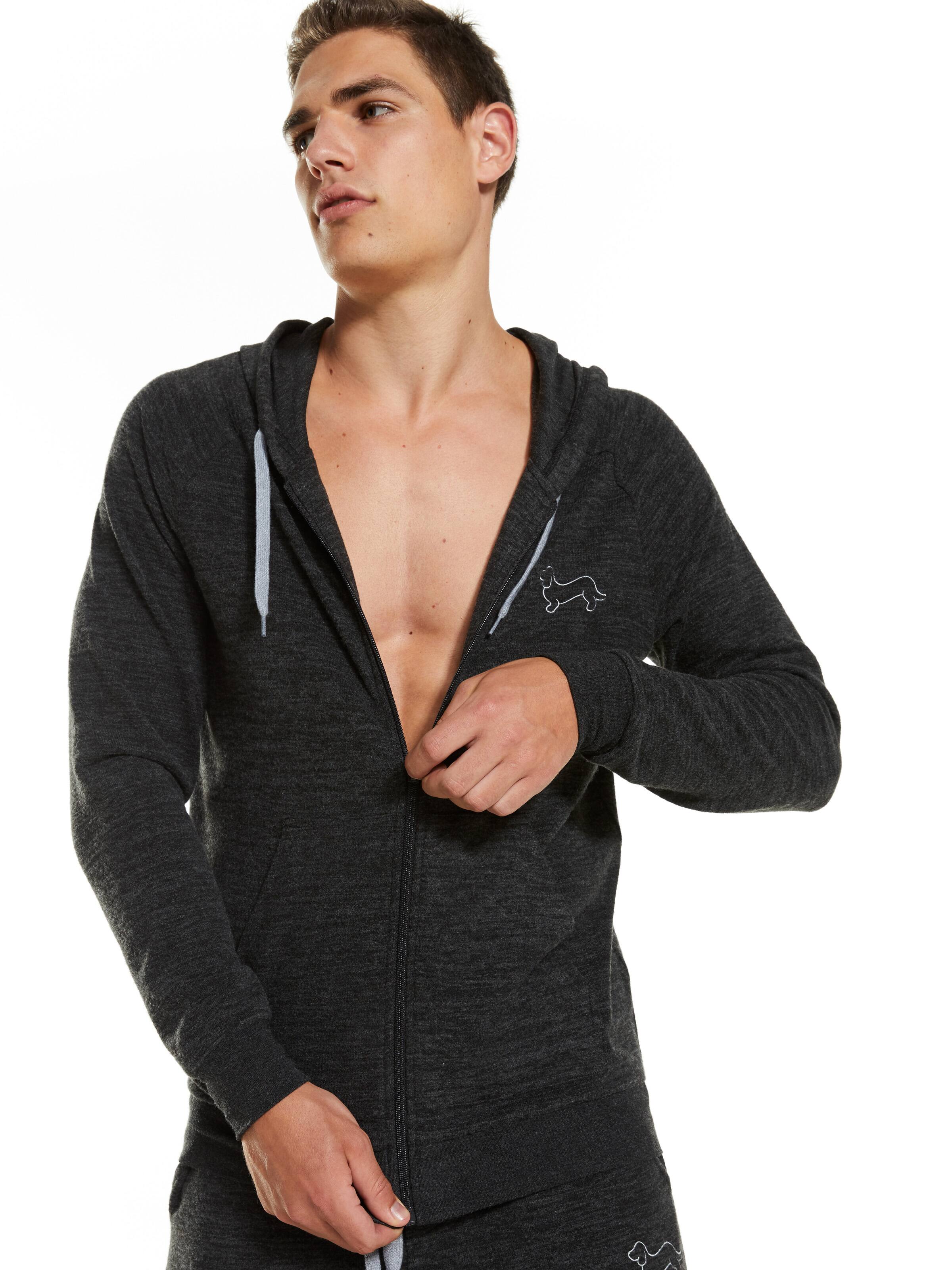 Charcoal Knit Zip Hoodie
