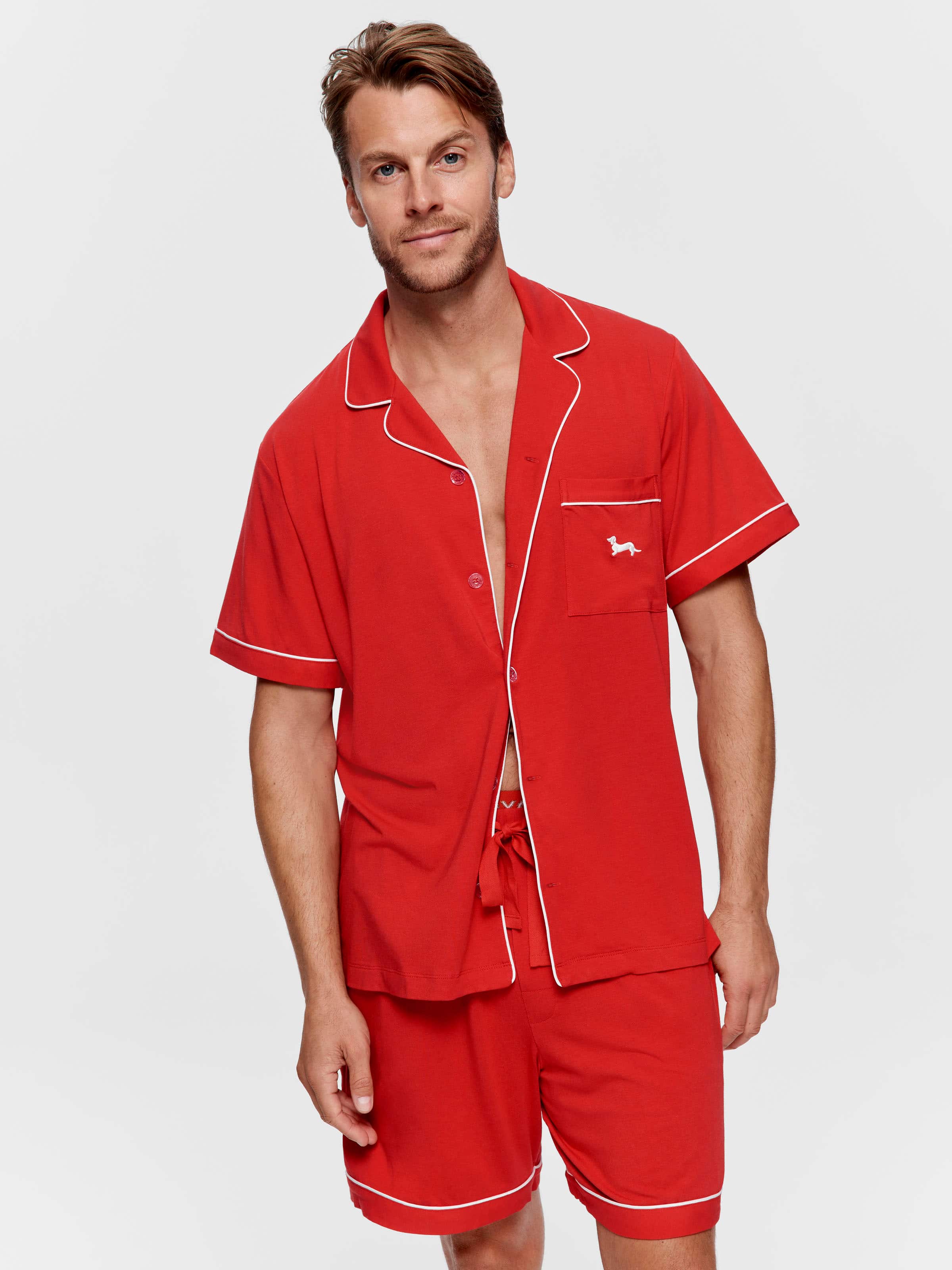 Red Bamboo Short Sleeve Set