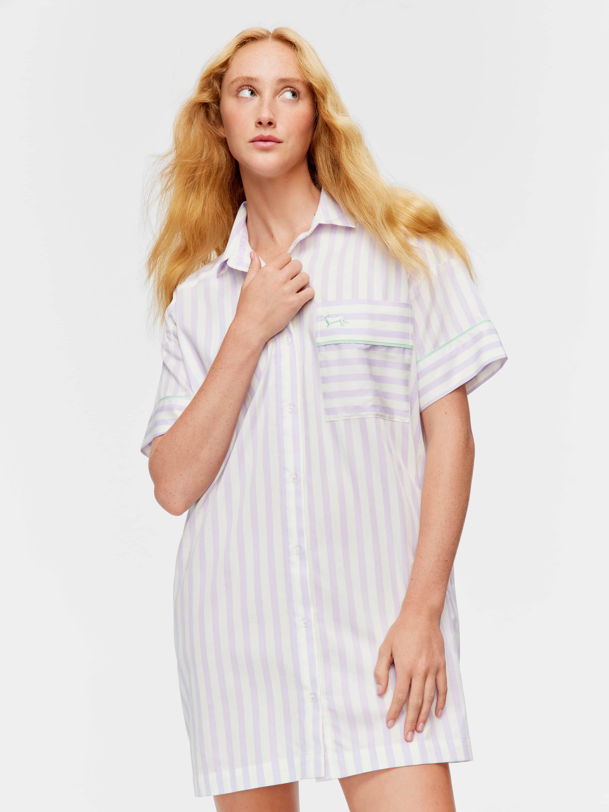 Lilac Candy Stripe Nightshirt