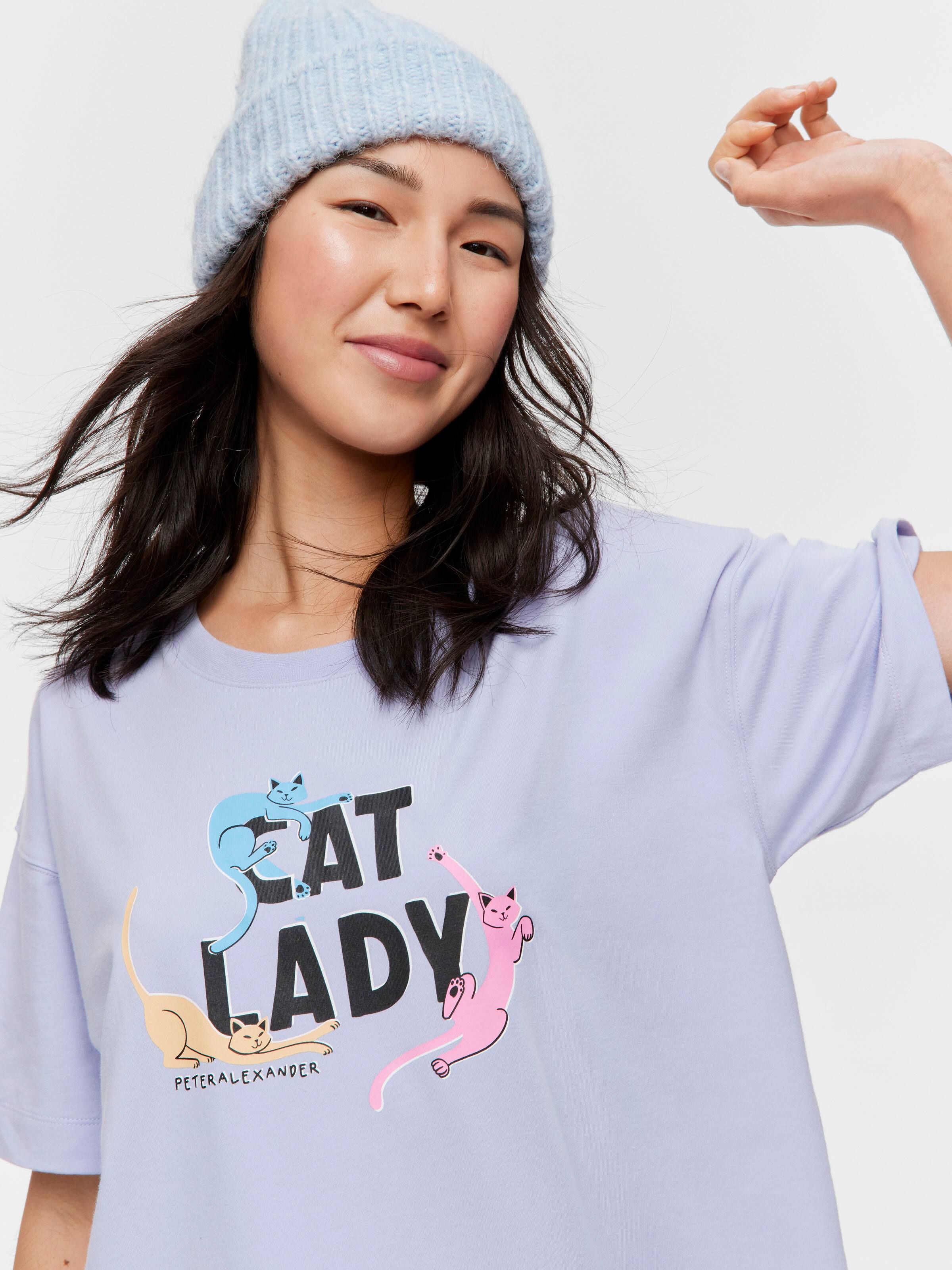 Lilac Cat Lady Sleep Tee