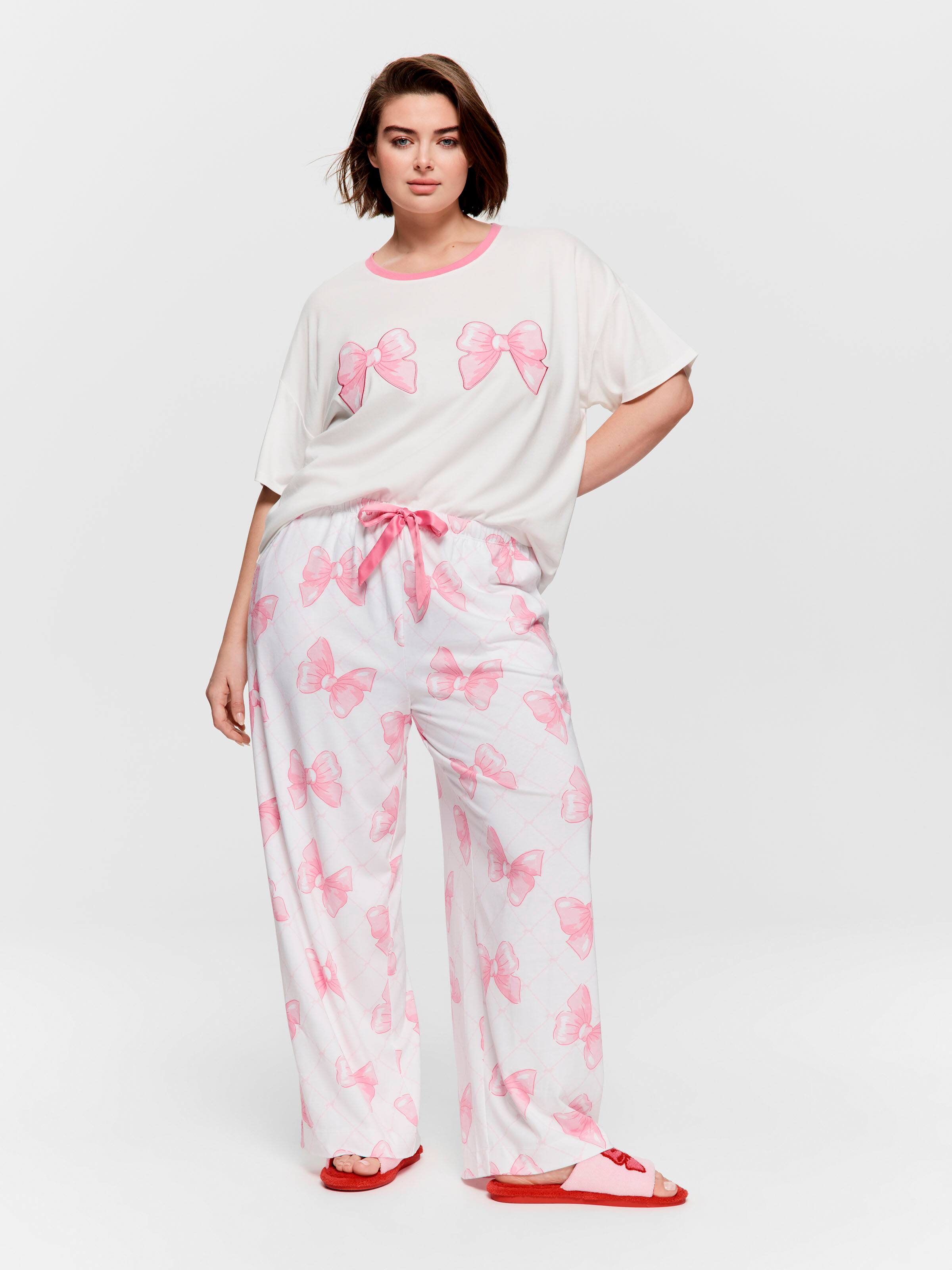 P.A. Plus Bow Wide Leg Pj Pant