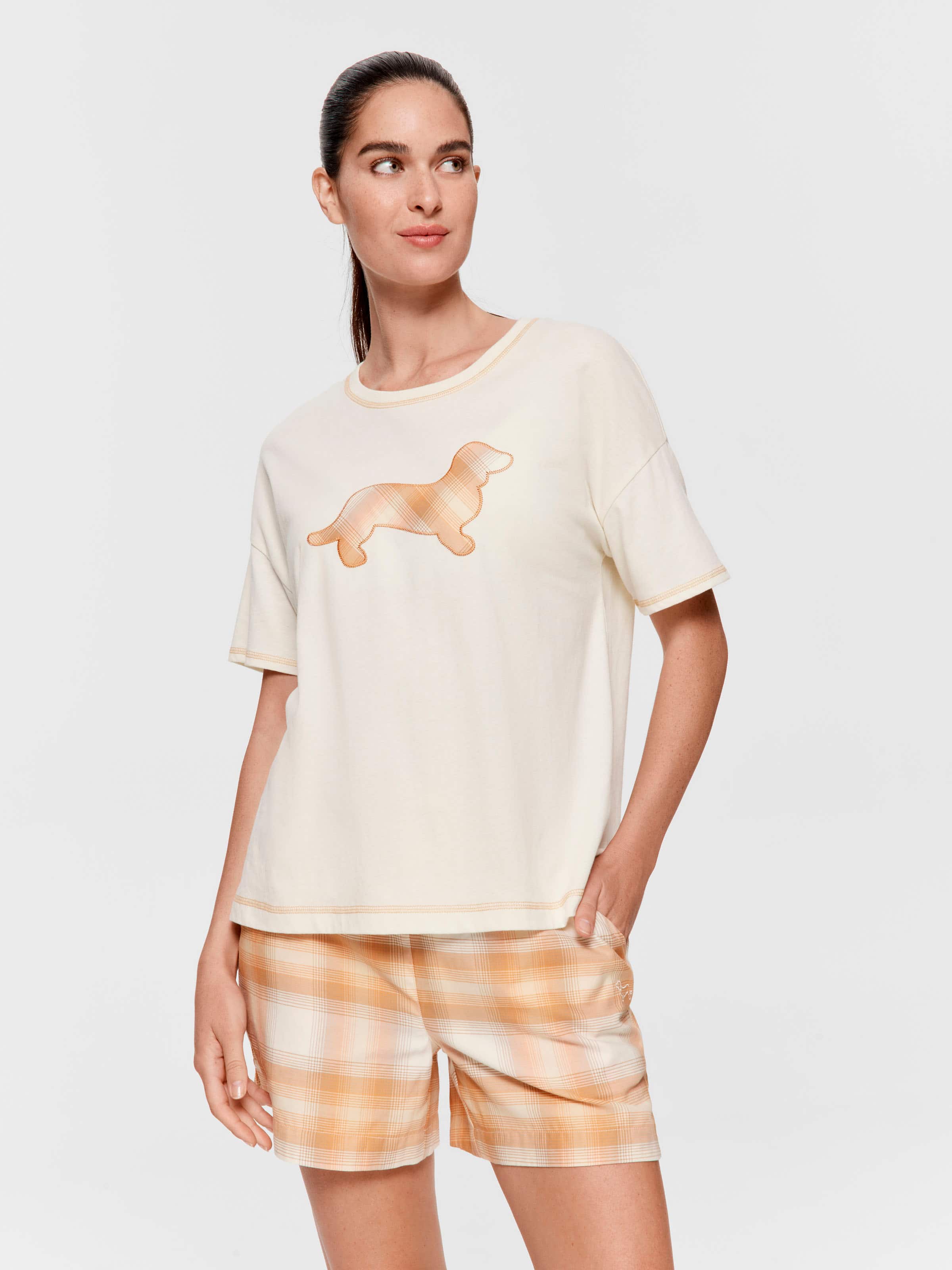 Contrast Check Penny Oversized Tee