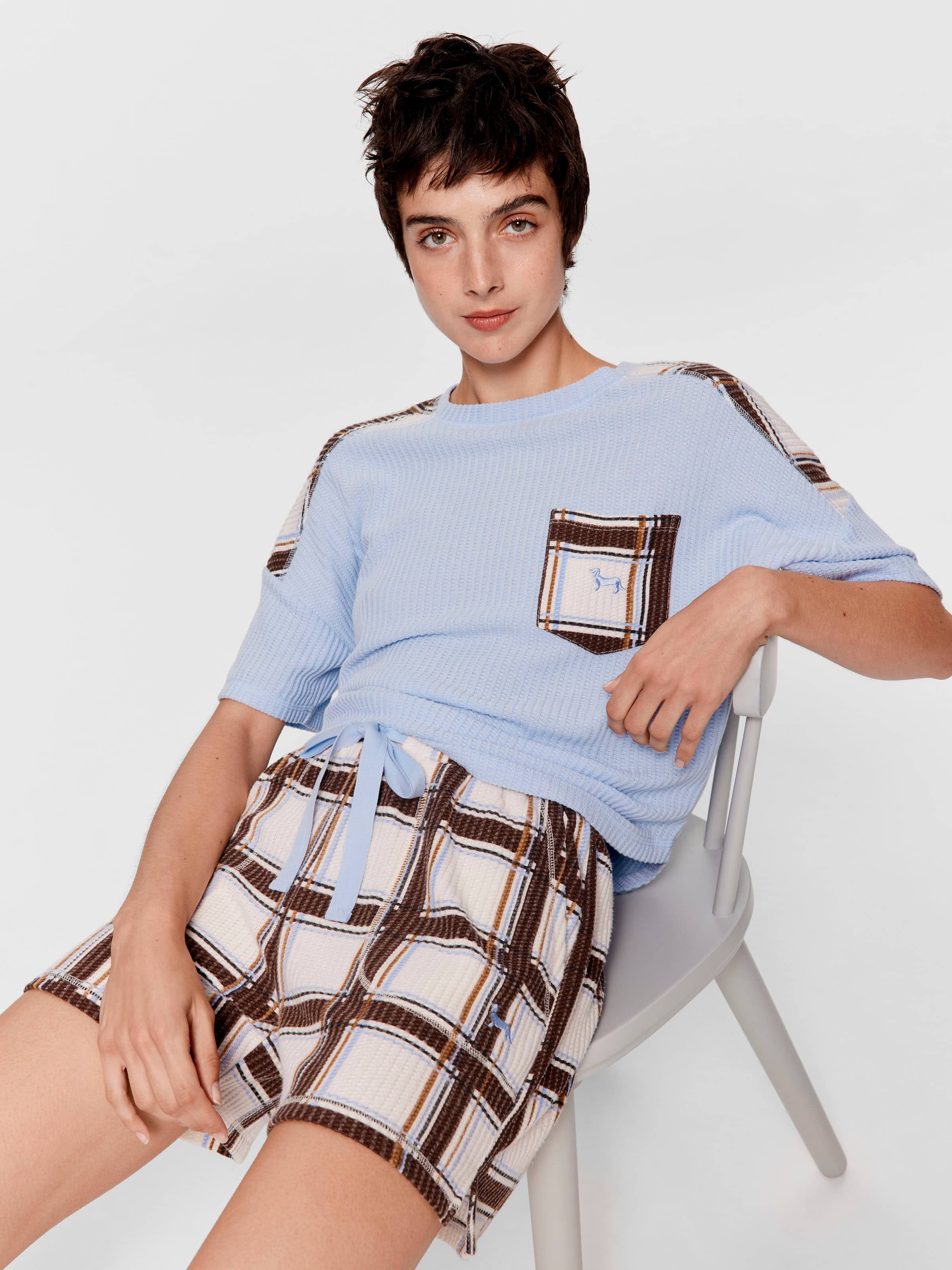 Waffle Check Long Short