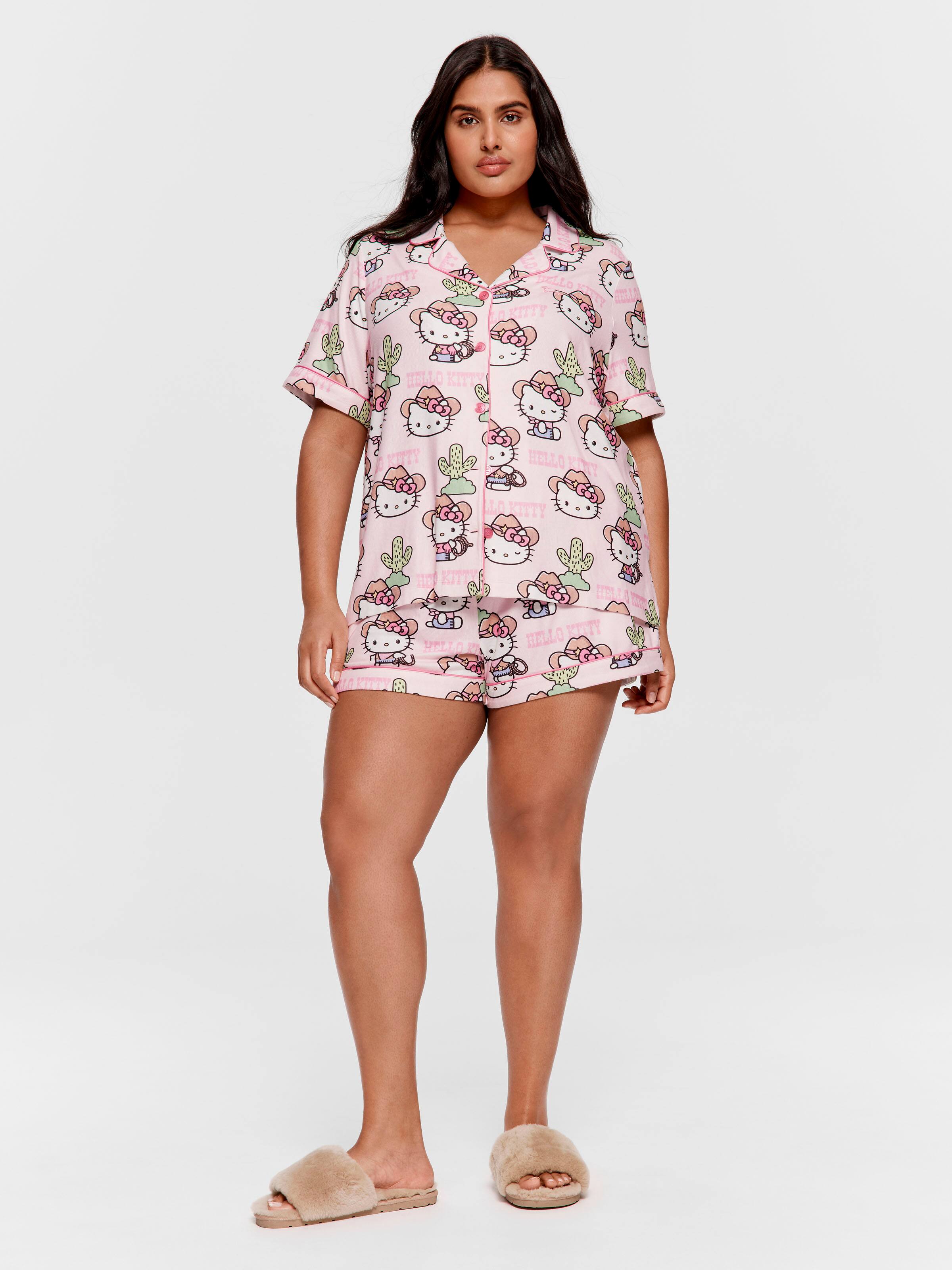 P.A. Plus Howdy Hello Kitty Shortie Pj Set