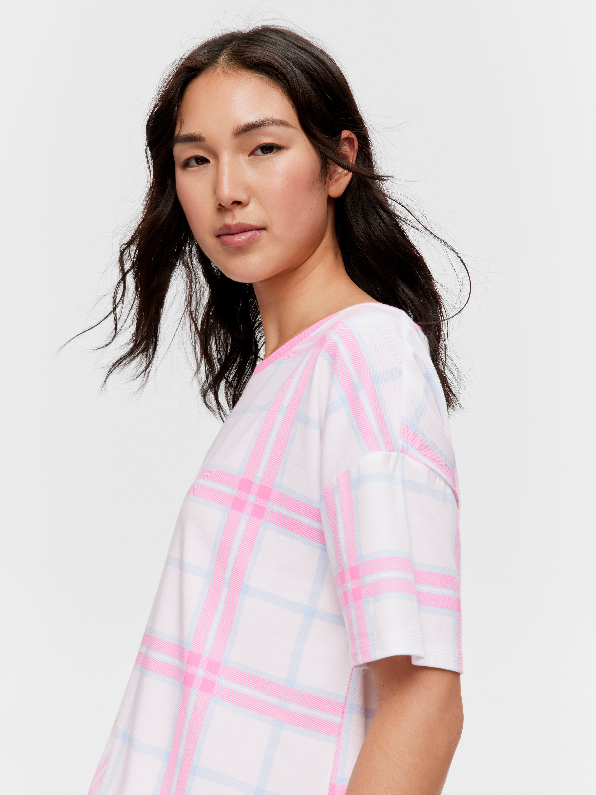 Check Oversized Tee