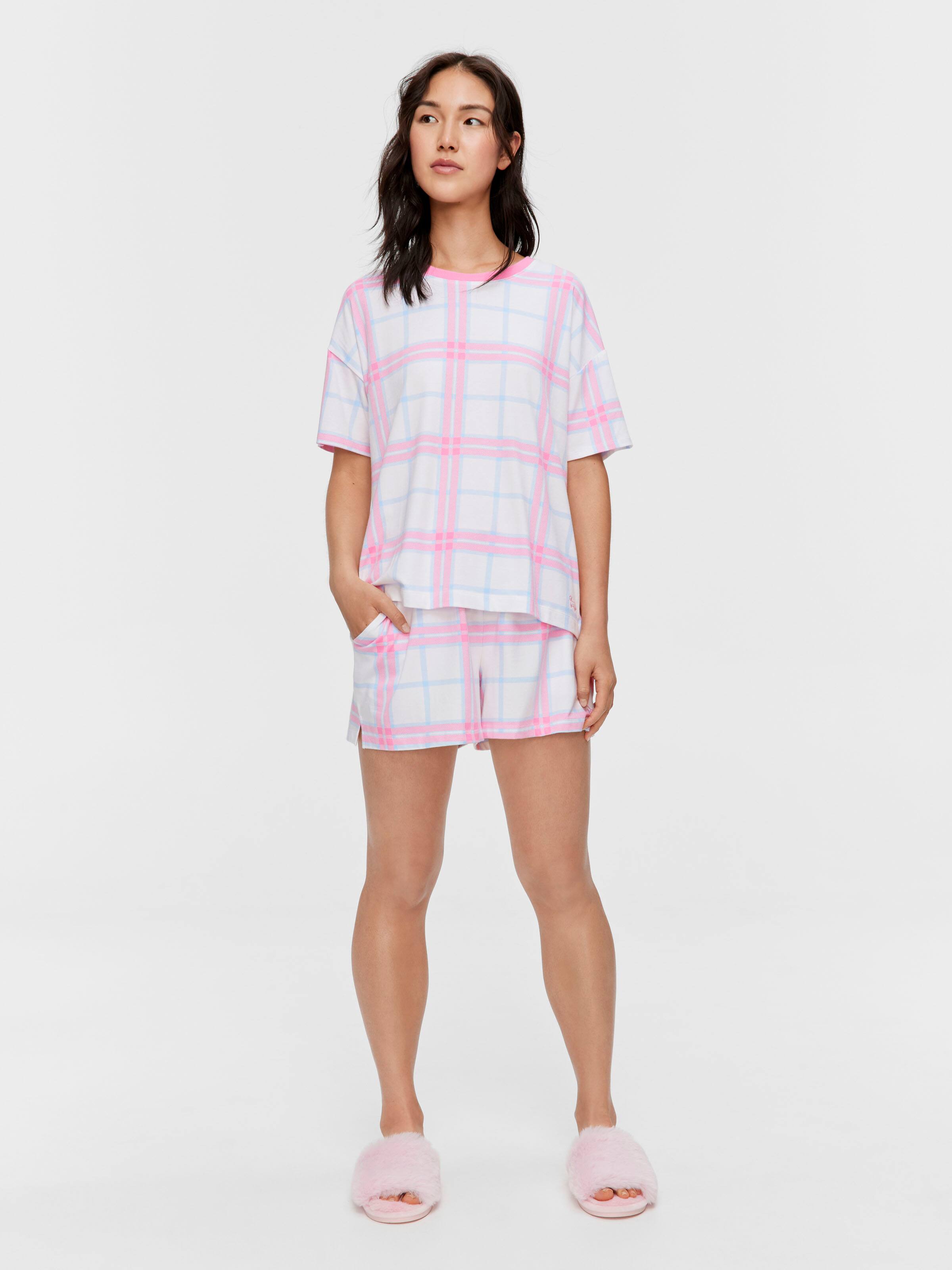 Check Oversized Tee