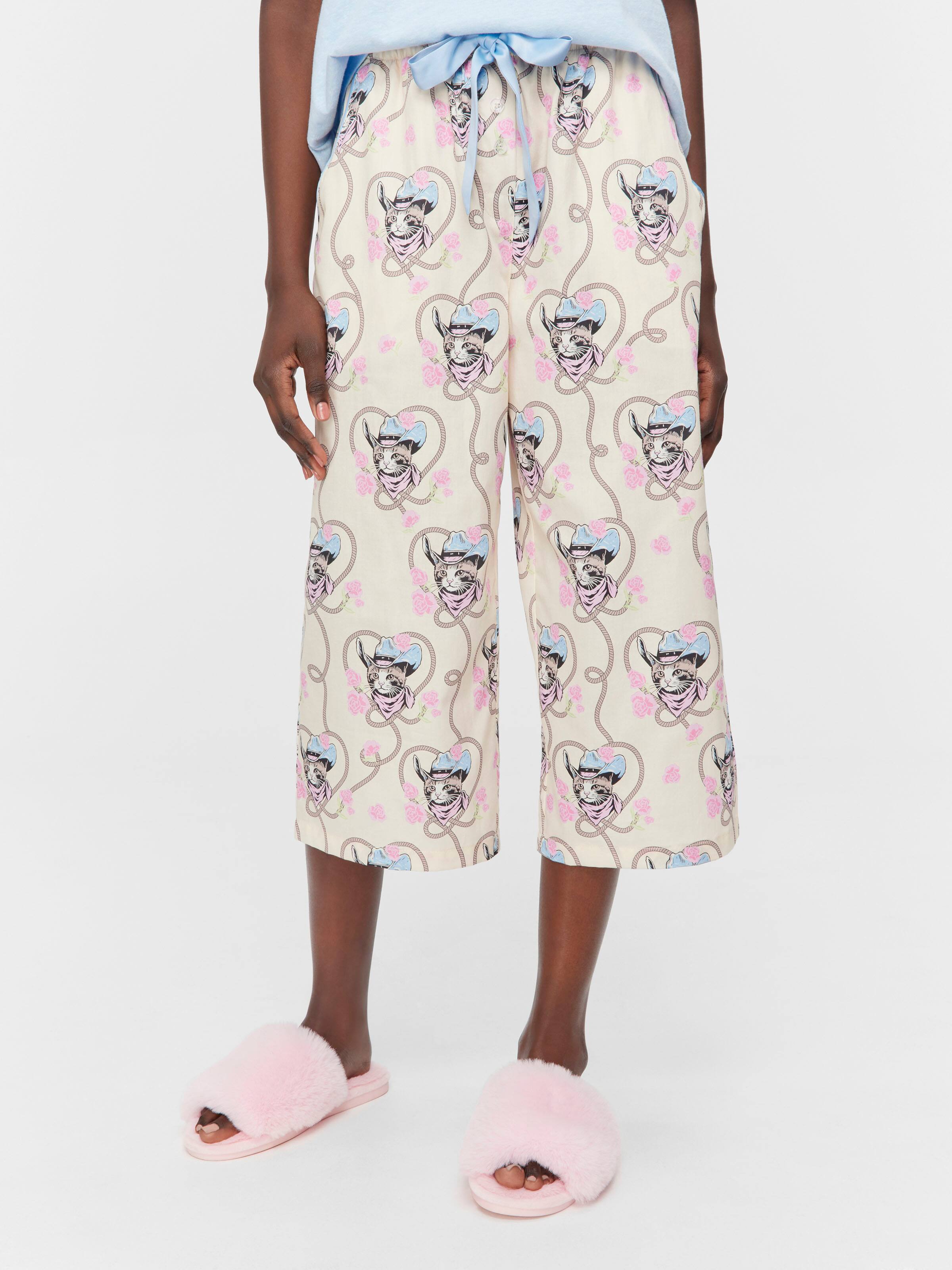 Cowboy Kitty 100% Cotton 3/4 Pj Pant