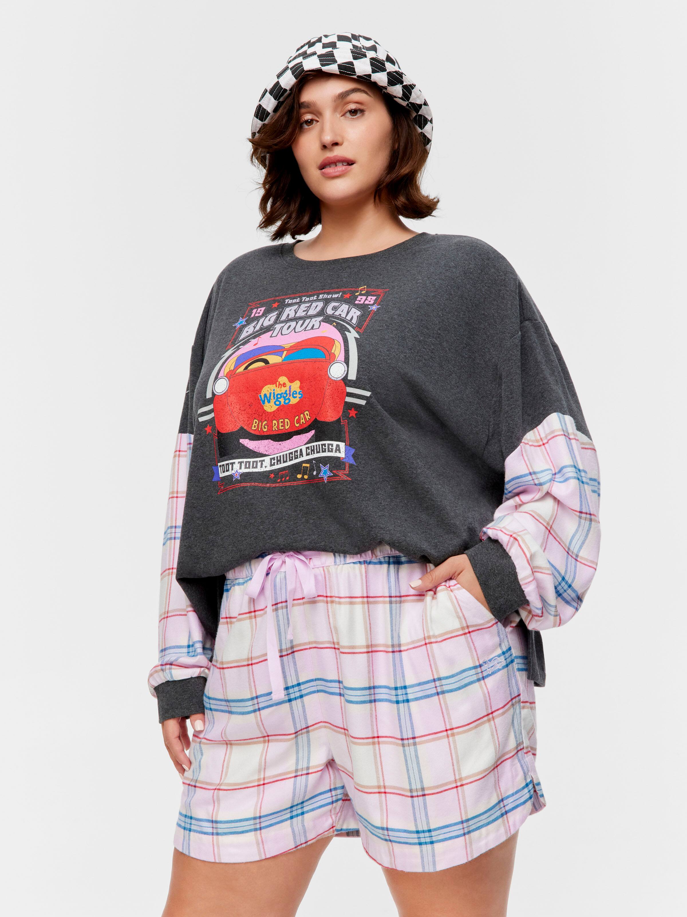 P.A. Plus Pink Check Viscose Flannelette Gerri Short