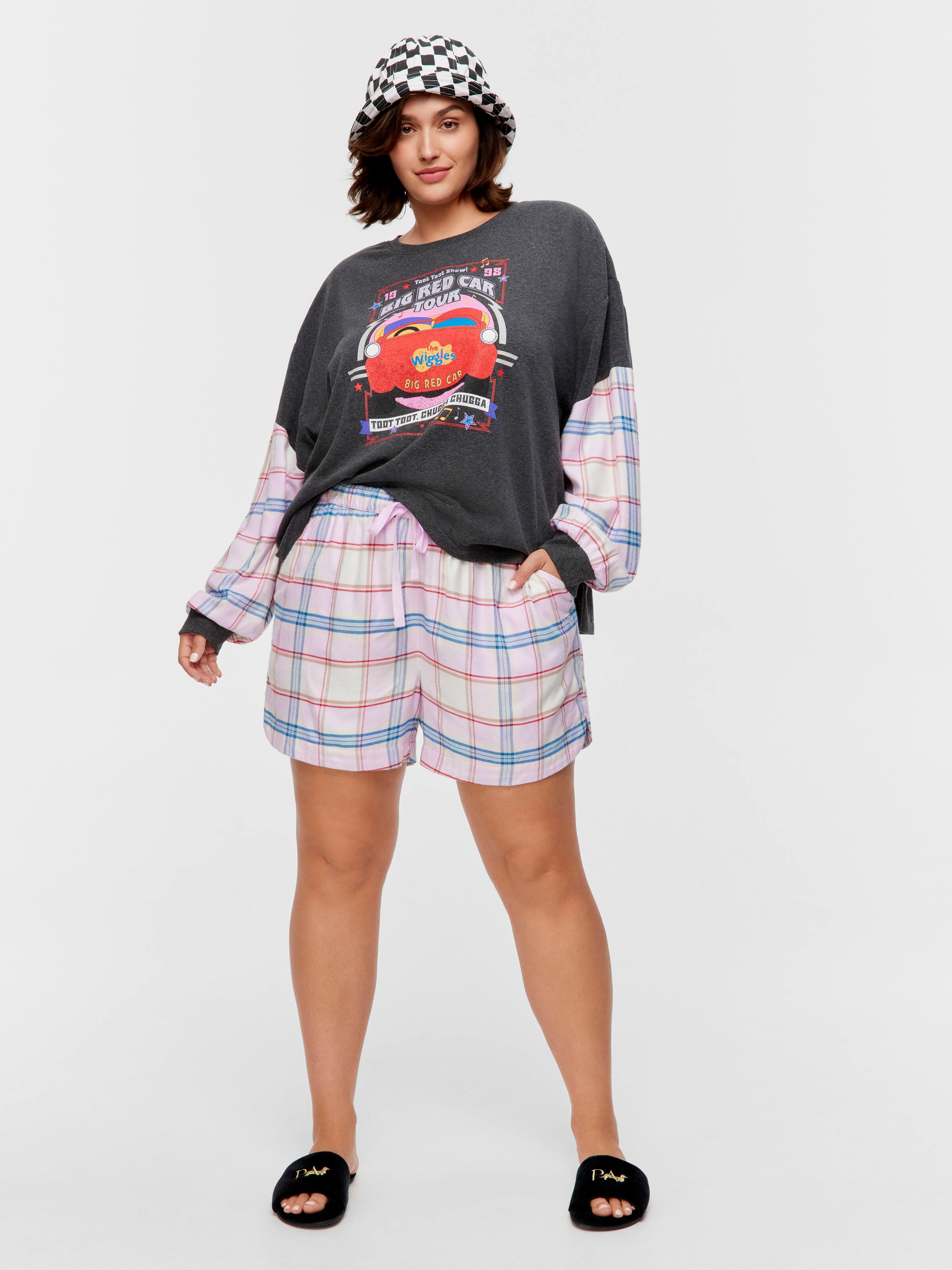 P.A. Plus Pink Check Viscose Flannelette Gerri Short
