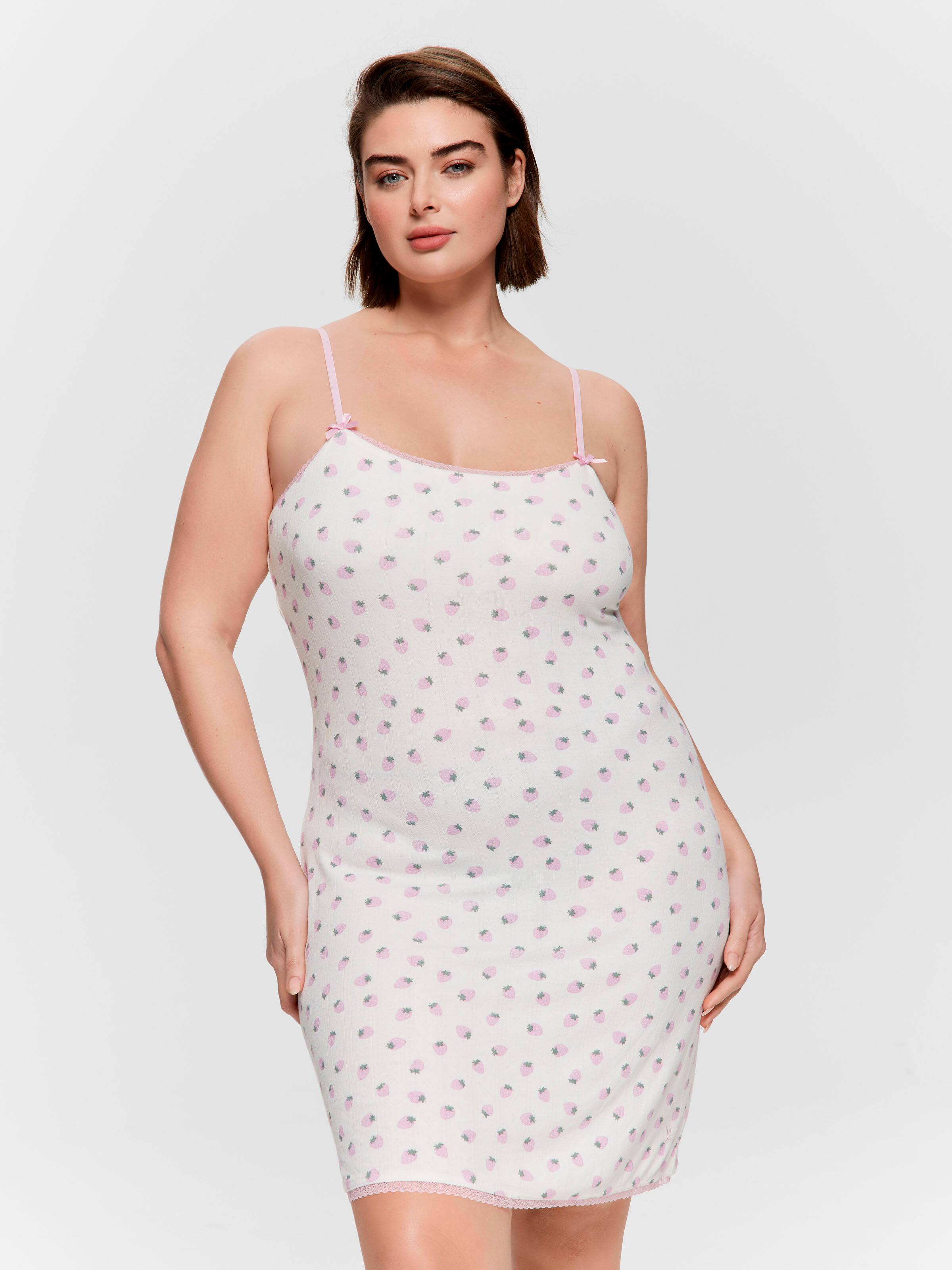 P.A. Plus Strawberry Pointelle Slip