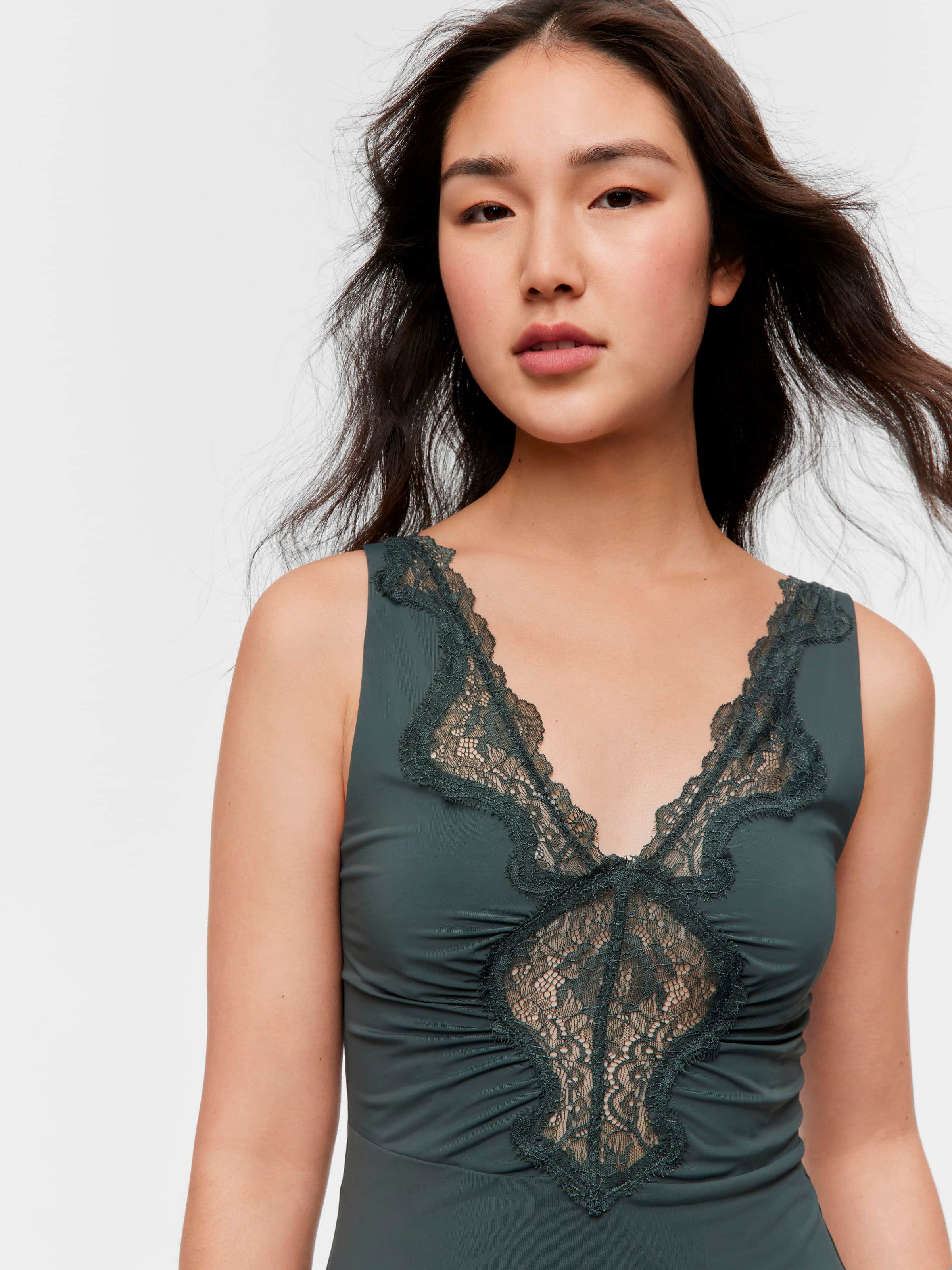 Olive Lace Insert Slinky